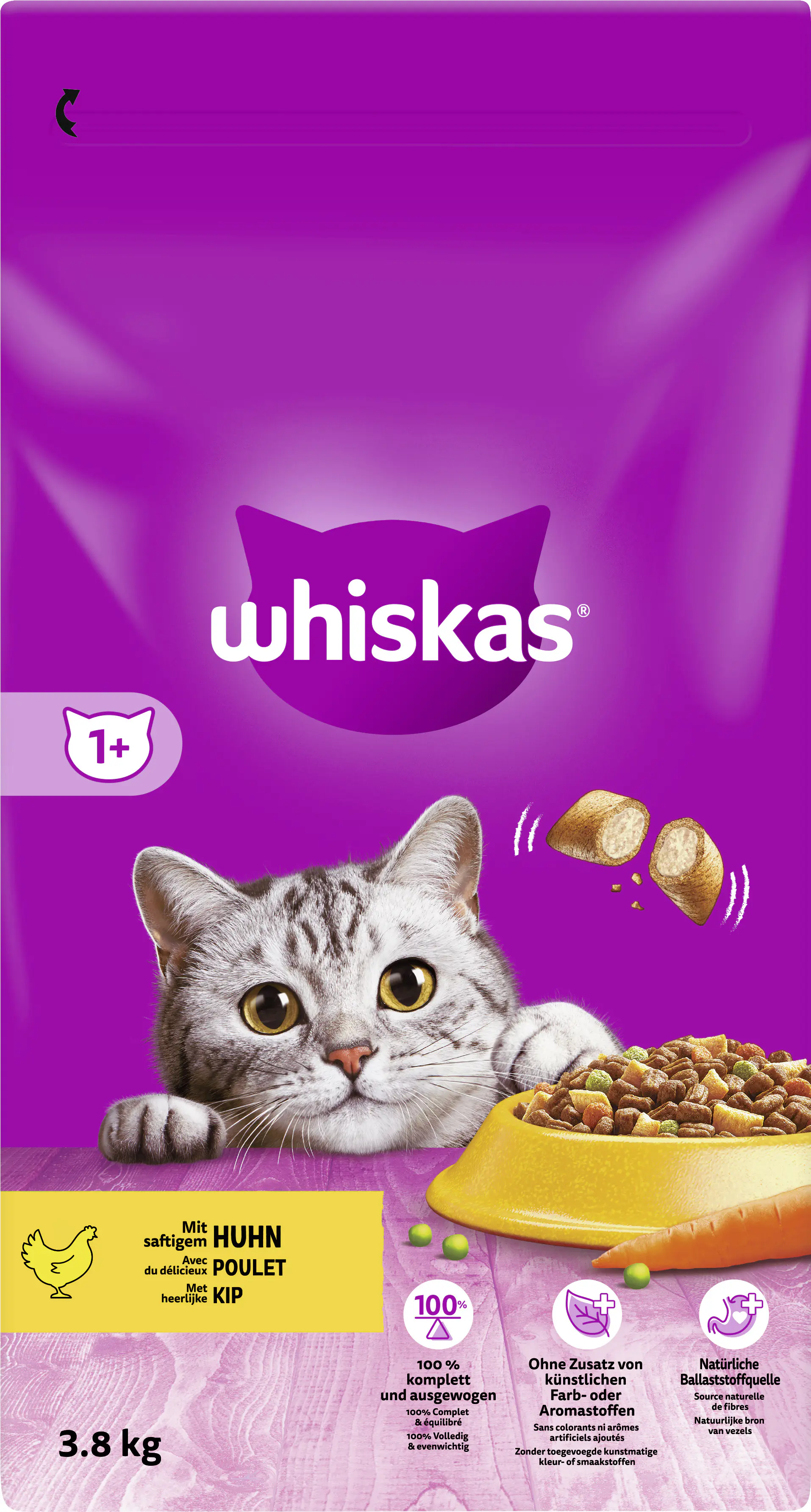 Whiskas Katzenfutter Adult 1+ mit Huhn 3,8 kg Whiskas Katzenfutter Adult 1+ mit Huhn 3,8 kg