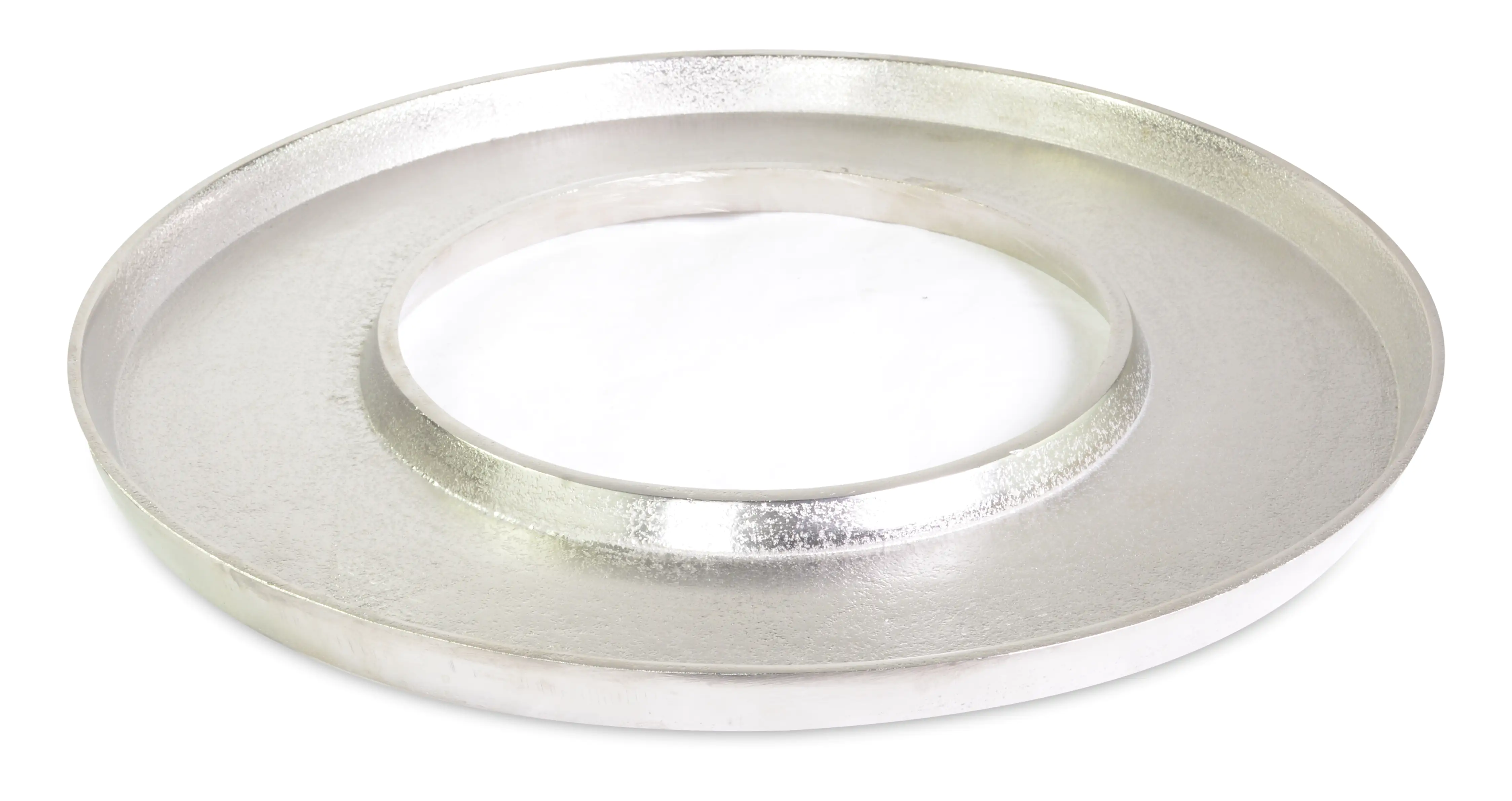 4004942241312 Riffelmacher Adventskranz Teller silber aus Aluminium 40 cm