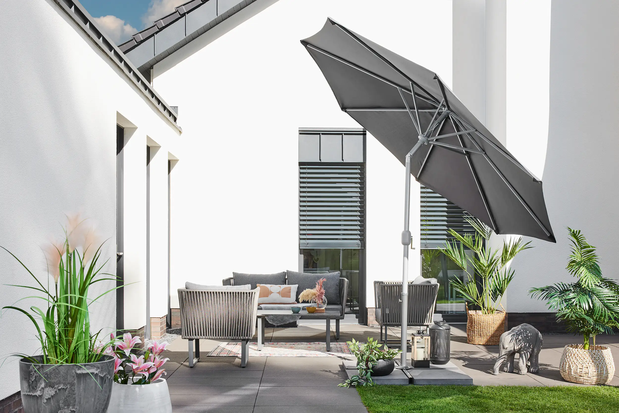 Primaster Sonnenschirm Kreta anthrazit, Ø 300 cm Primaster Sonnenschirm Kreta anthrazit, Ø 300 cm