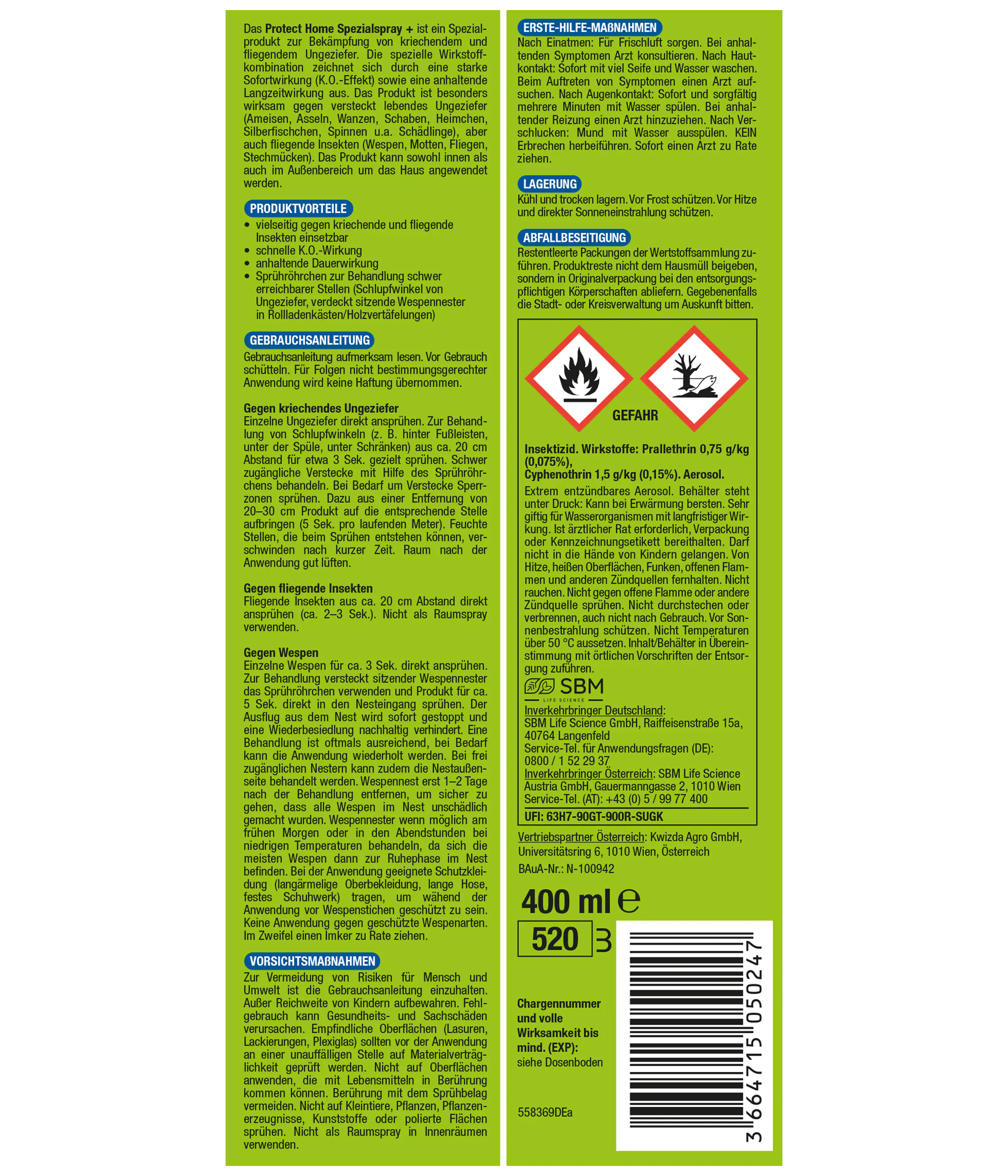 Protect Home FormineX Ungezieferspray + 400 ml Protect Home FormineX Ungezieferspray + 400 ml