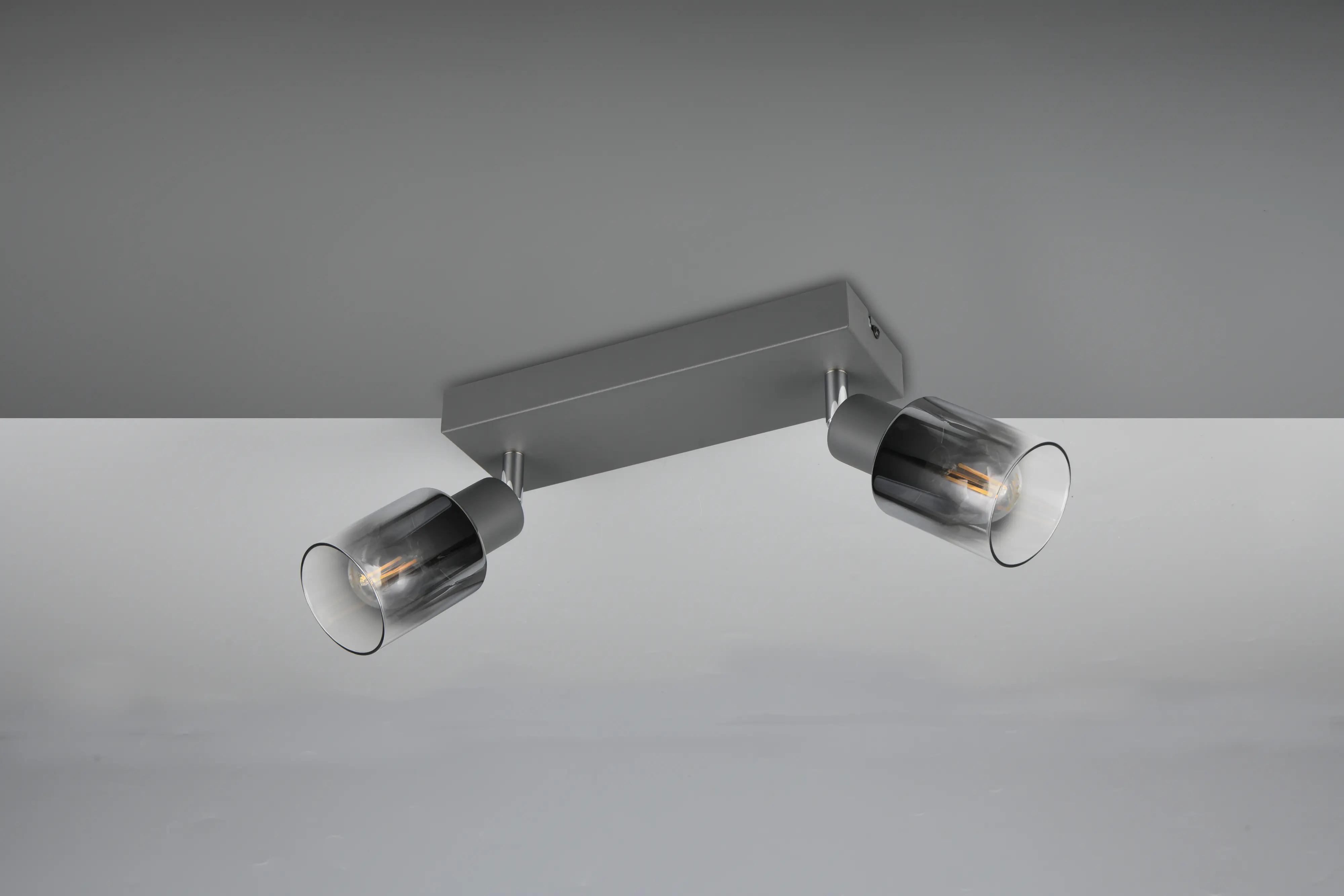 Reality Deckenstrahler 2er Spot Cadiz E14  schwarz Metall Glas