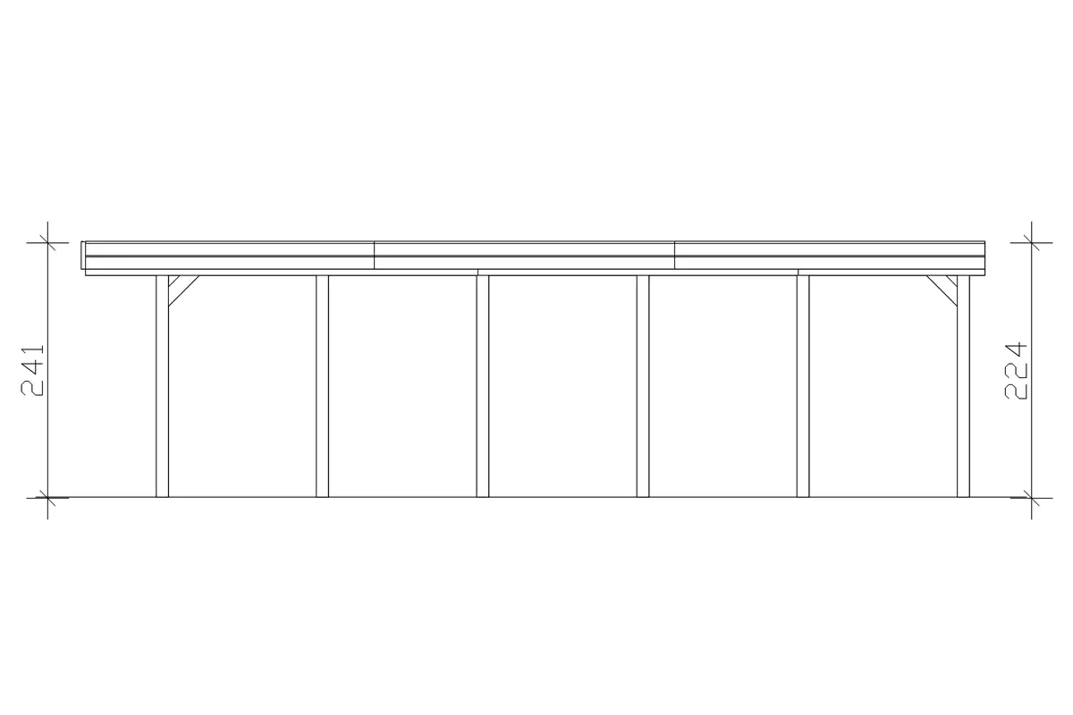 4018211033850_04 SKAN HOLZ Carport Friesland 397 x 860 cm mit EPDM-Dach