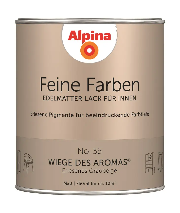 Alpina Feine Farben Lack No. 35 Wiege des Aromas - graubeige 750 ml