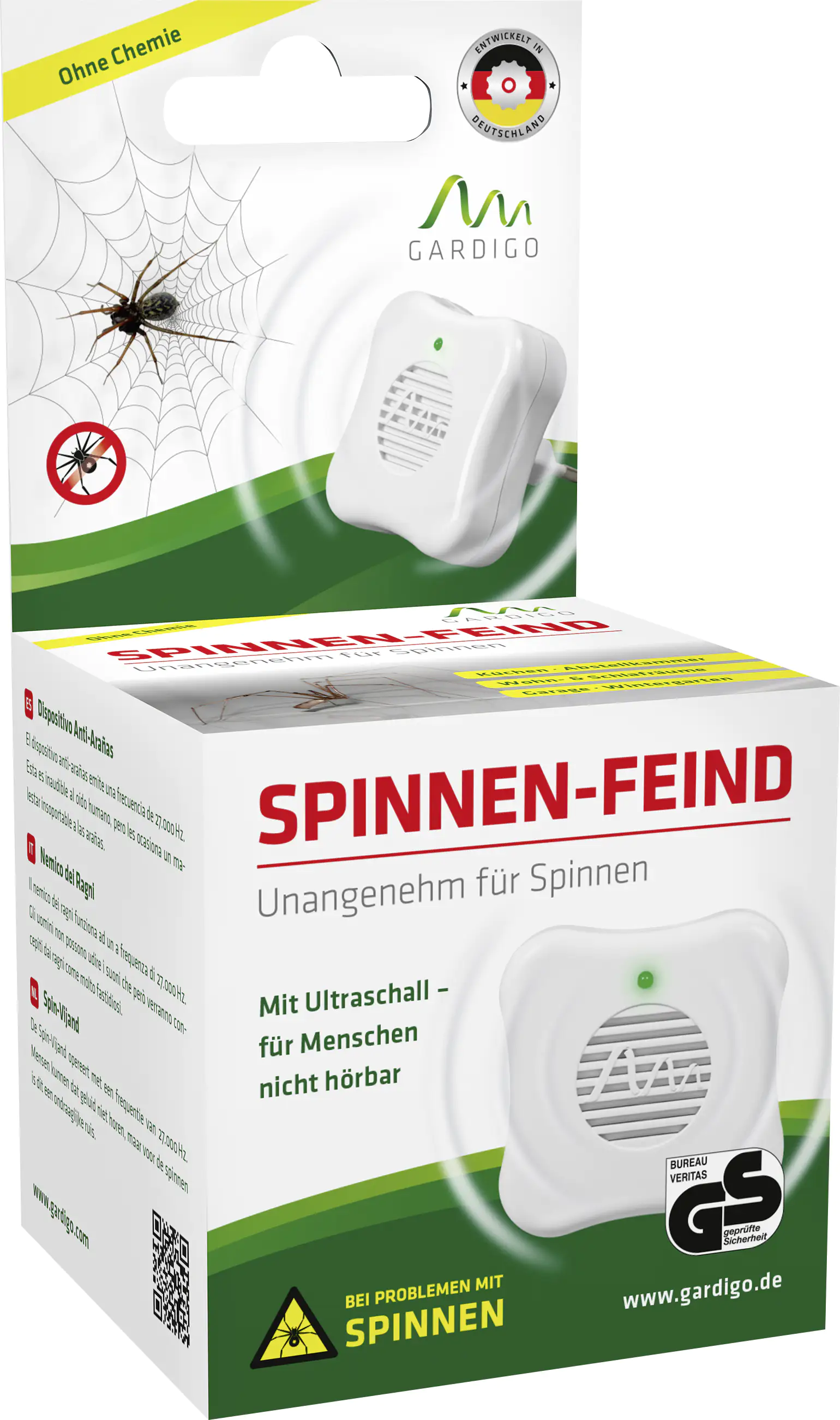 Gardigo Spinnenabwehr-Stecker weiß, Ultraschall