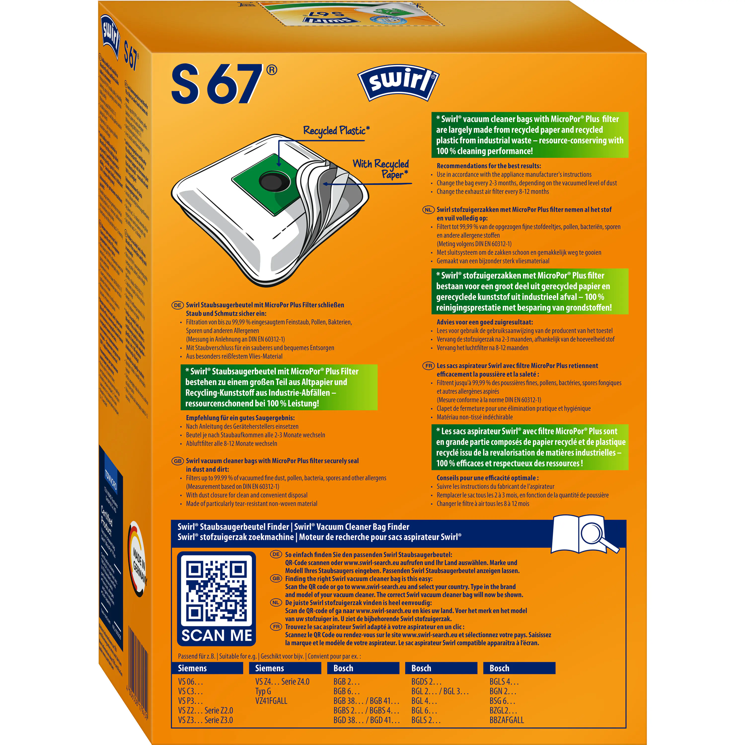 Swirl® S 67  MicroPor® Plus