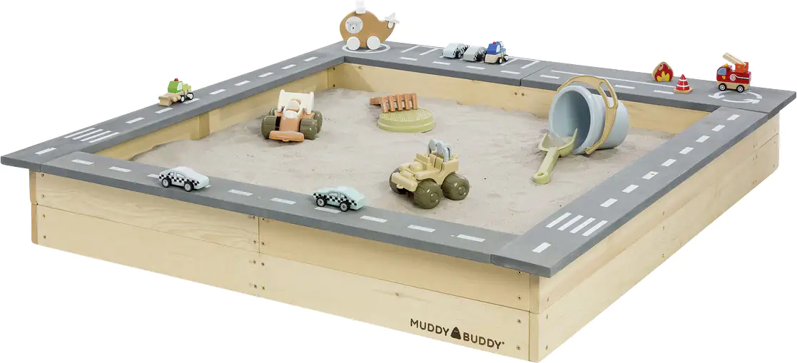 4047895800120 Muddy Buddy Sandkasten Highway Hero 135 x 125 x 20 cm