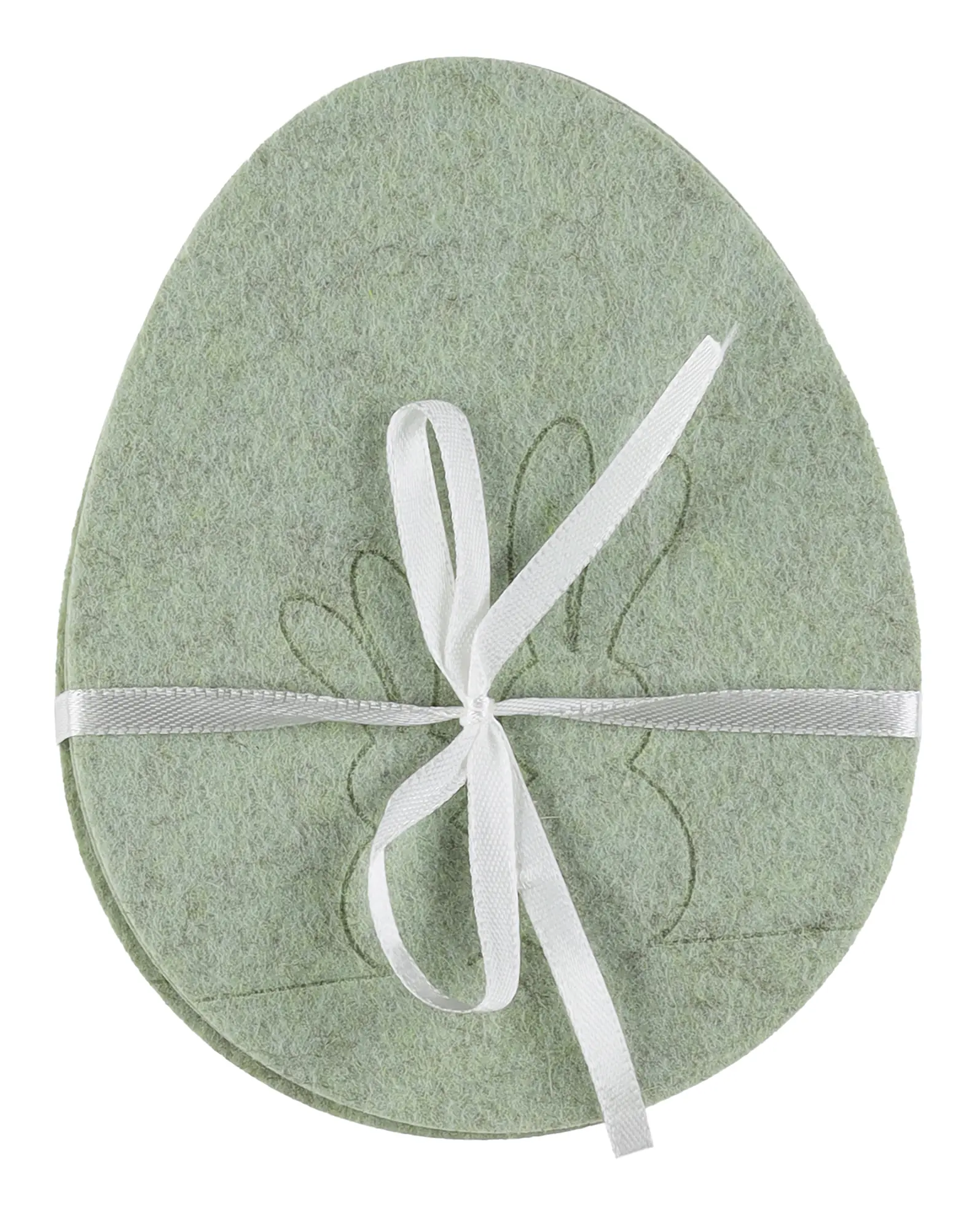 Deko-Untersetzer Tisch Ei-Form aus Filz 3 Filz 12 x 15 cm hellgrün 3 Stück