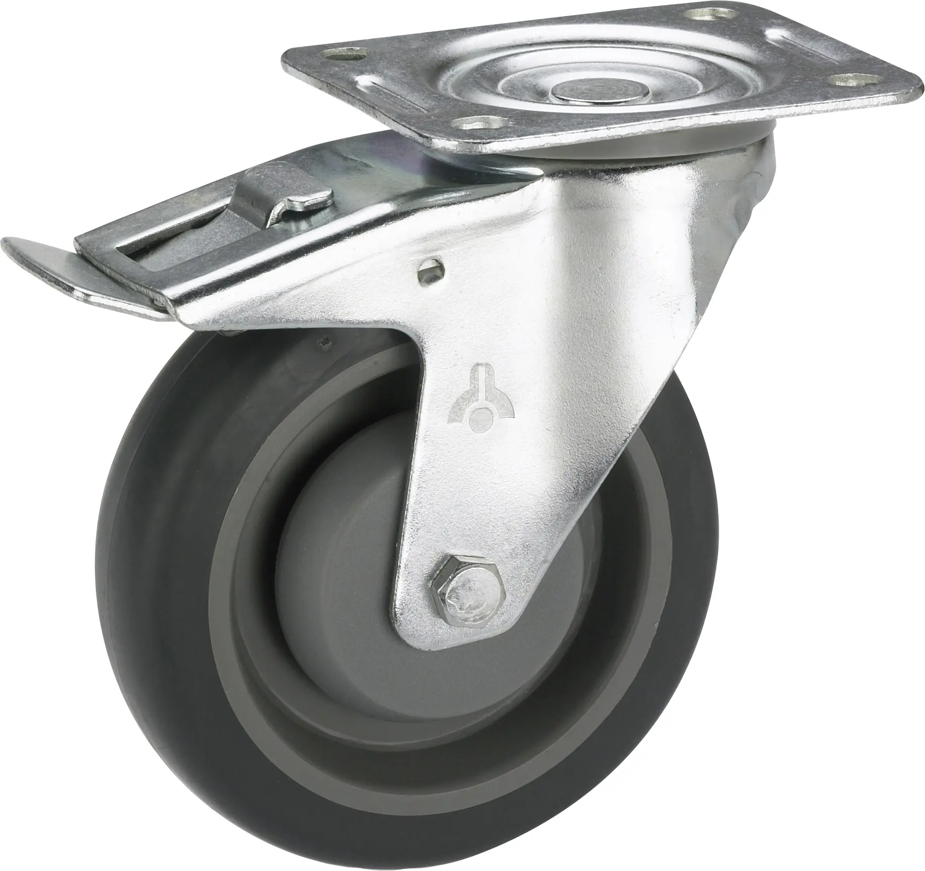 Geräte-Lenkrolle mit Totalfeststeller 80 x 32 mm Tragkr. 140 kg