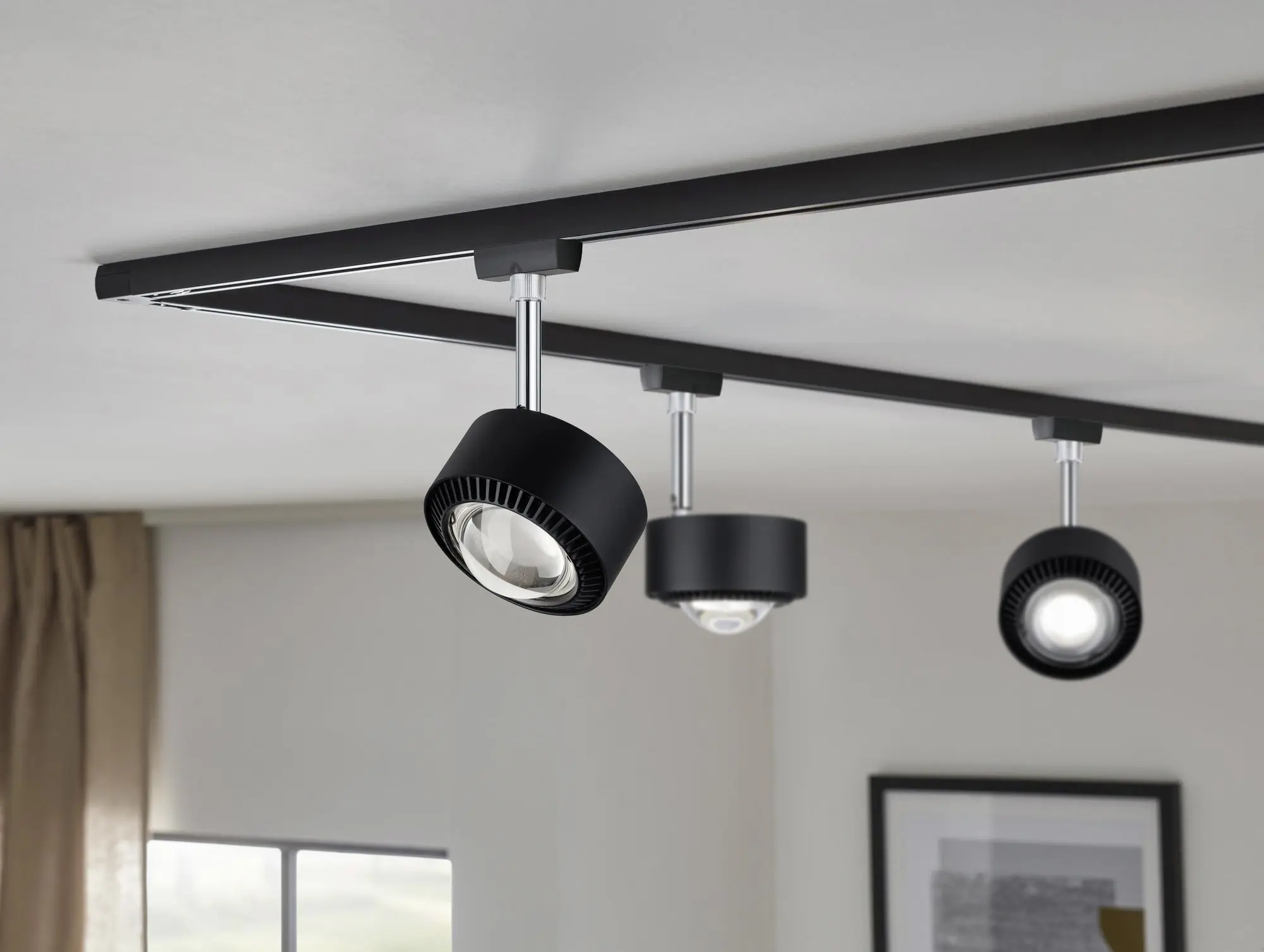 Paulmann URail LED Schienenspot Aldan schwarz-matt Ø 9,8 cm dimmbar