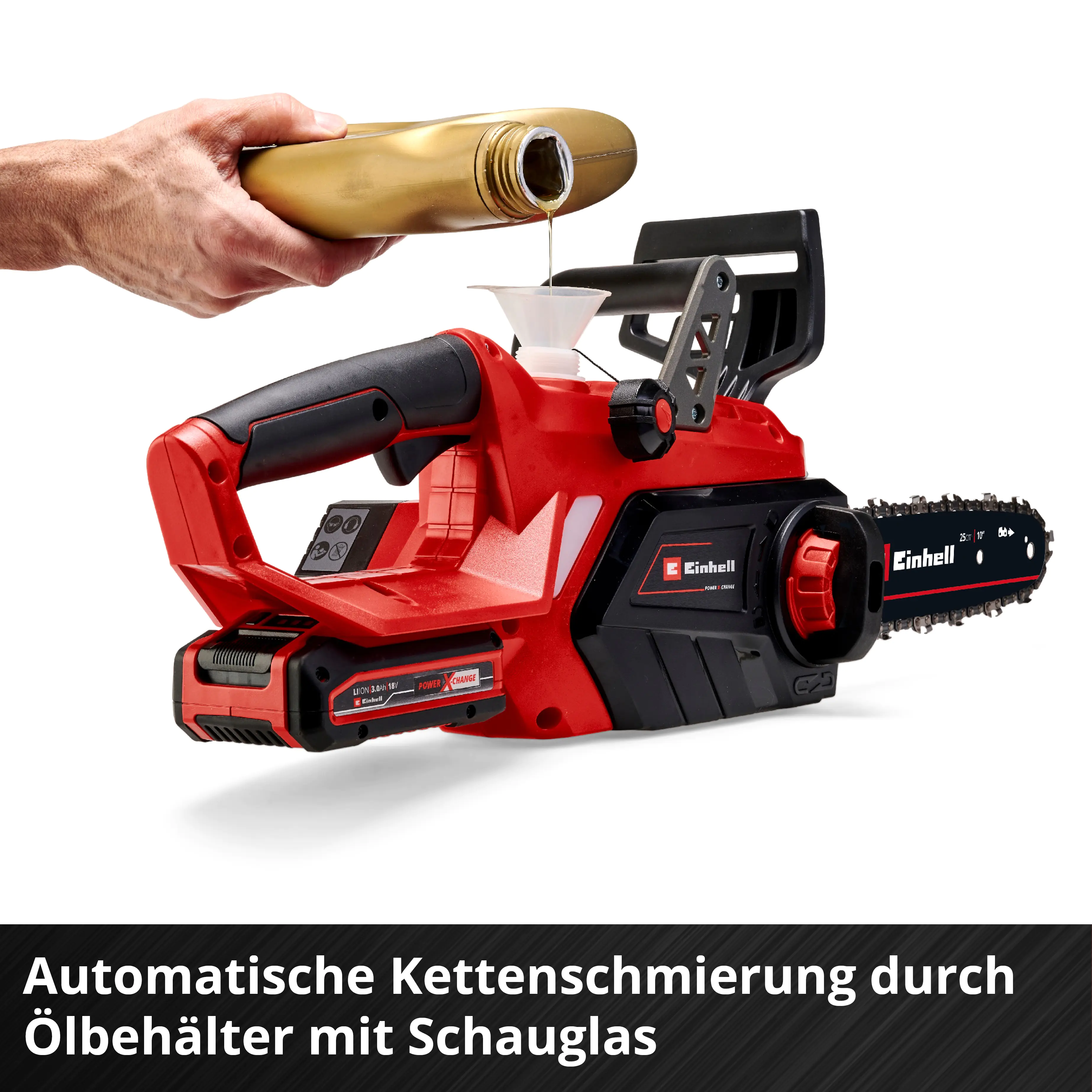 Einhell Akku-Kettensäge GE-LC 18/25-1 Li Kit 25 cm Schwertlänge mit 3,0 Ah Akku Einhell Akku-Kettensäge GE-LC 18/25-1 Li Kit 25 cm Schwertlänge mit 3,0 Ah Akku
