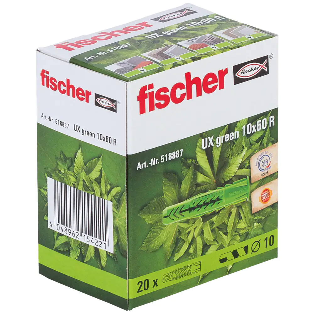 Fischer Universaldübel UX green 10.0 x 60 mm - 20 Stück Fischer Universaldübel UX green 10.0 x 60 mm - 20 Stück