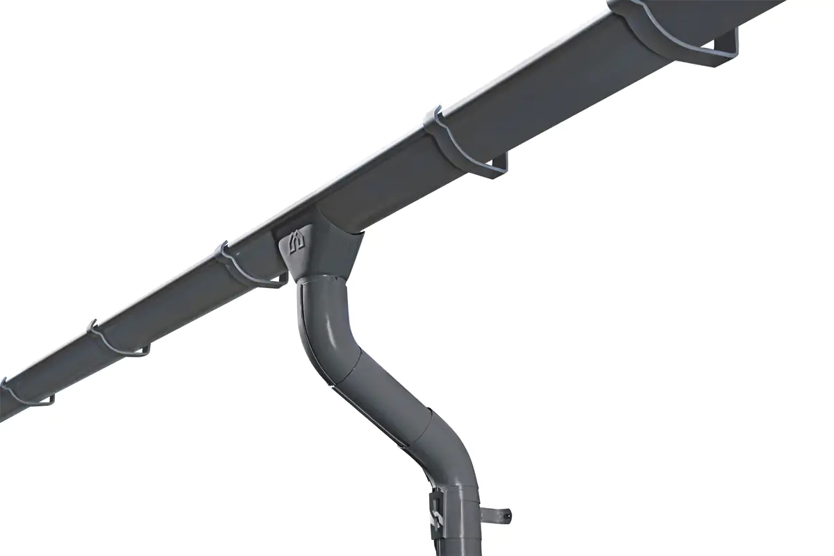 SKAN HOLZ Regenrinnen-Set für Pavillon Orleans 2, Stahl, verzinkt u. anthrazit beschichtet