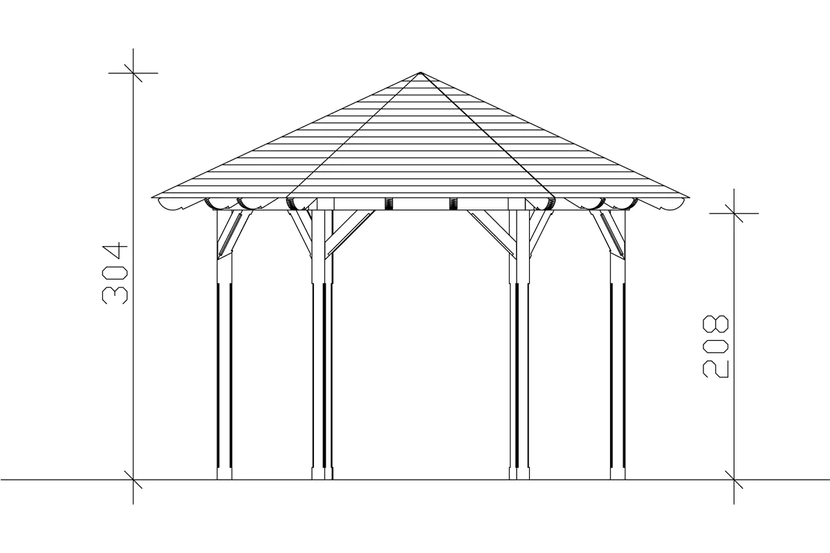 SKAN HOLZ Pavillon Colmar 2 Douglasie, lasiert in Nussbaum