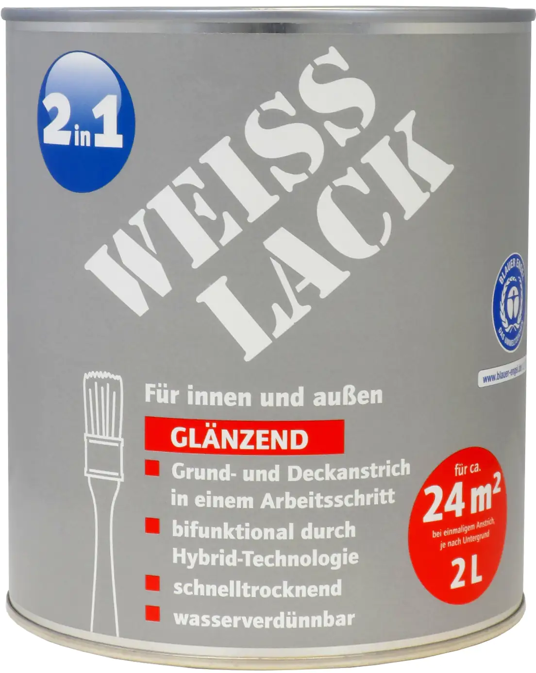 Wilckens Weißlack 2in1 2 L weiß glänzend Wilckens Weißlack 2in1 2 L weiß glänzend