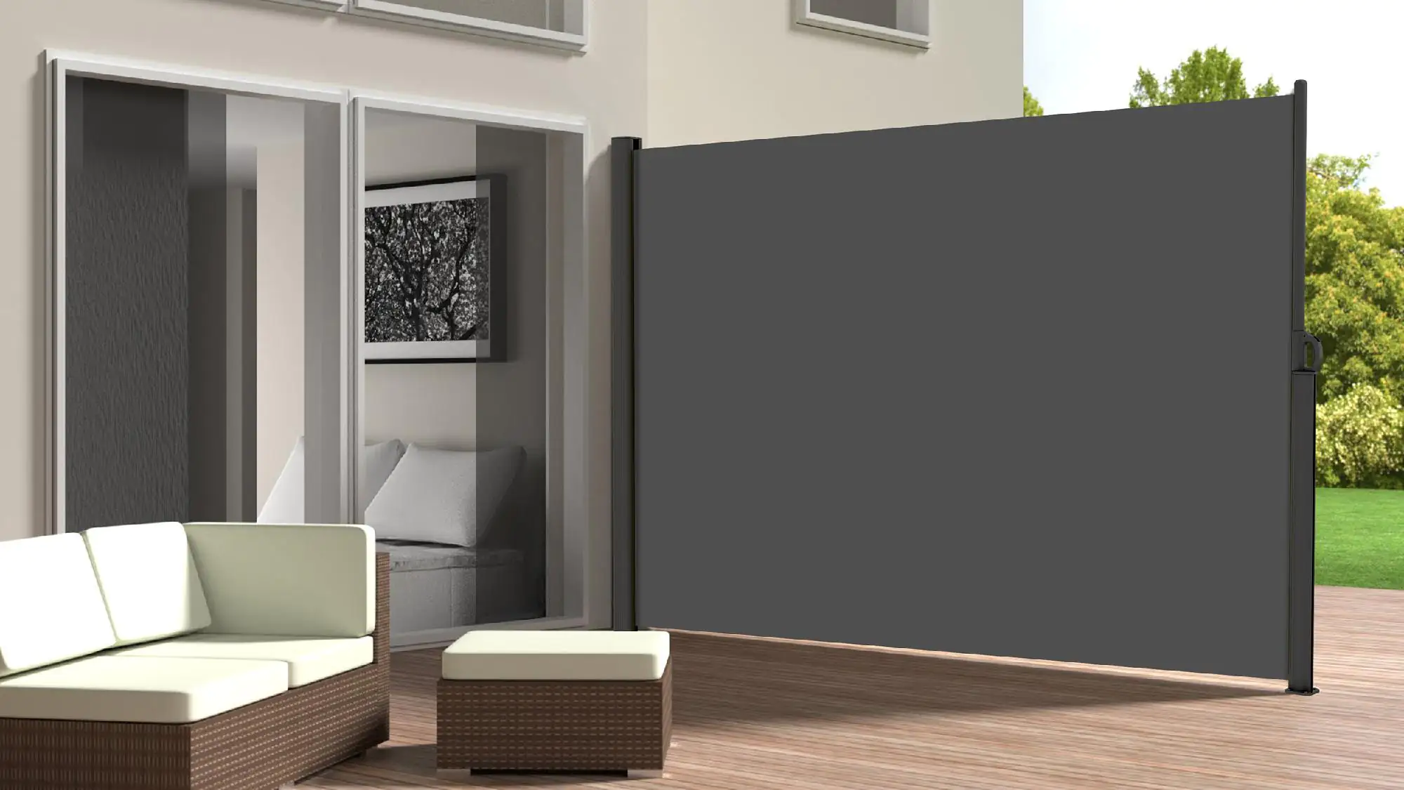 TrendLine Sichtschutz Malta anthrazit, Höhe: 180 cm, Auszug: 200 cm