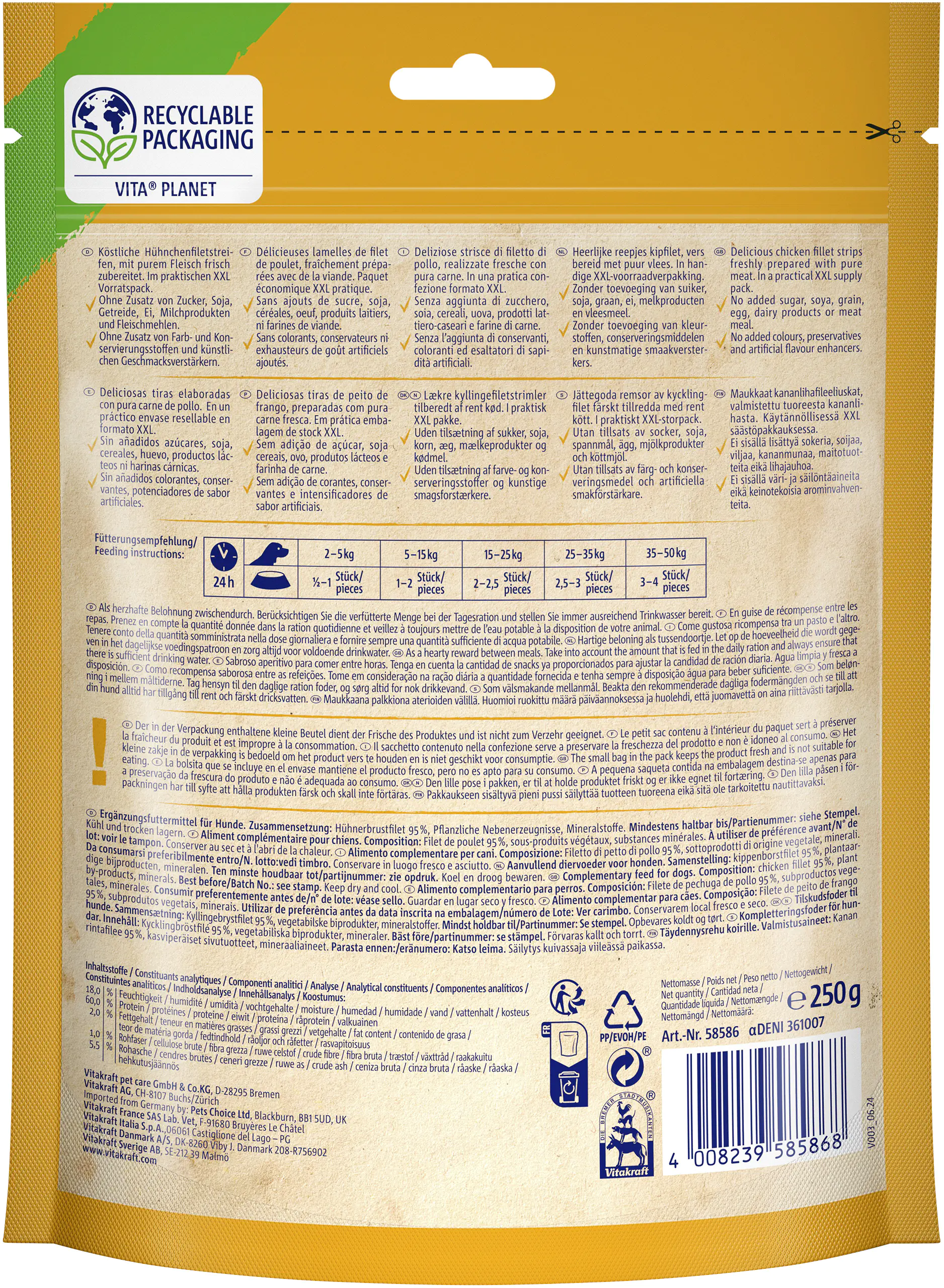 Vitakraft CHICKEN Hühnchenfilet 250 g Vitakraft CHICKEN Hühnchenfilet 250 g