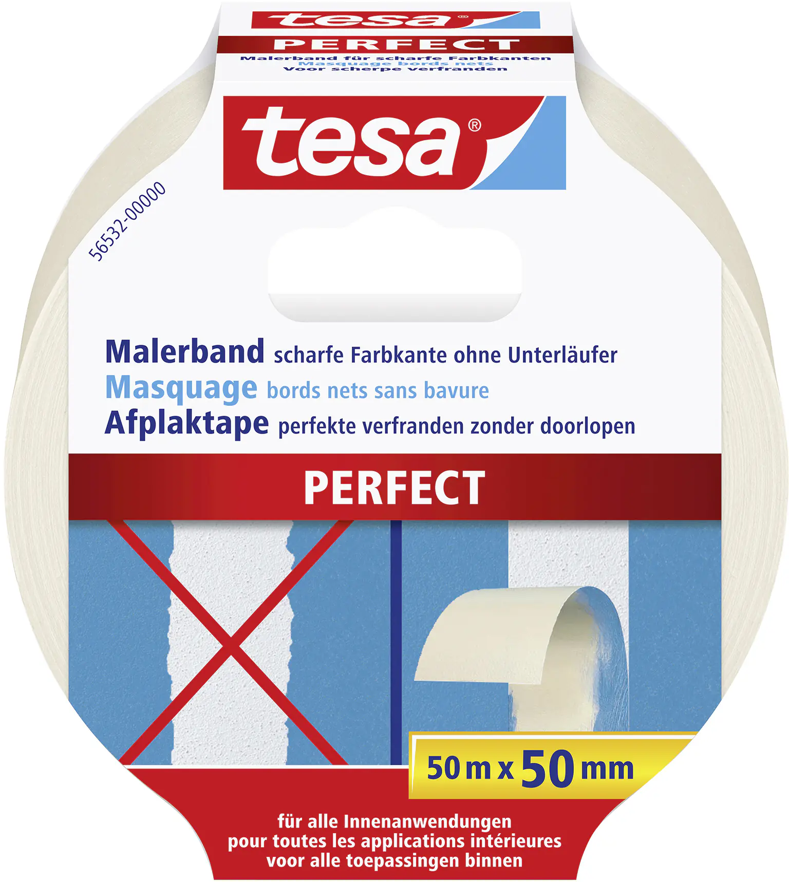 tesa Malerband Perfect 50 m x 50 mm, beige