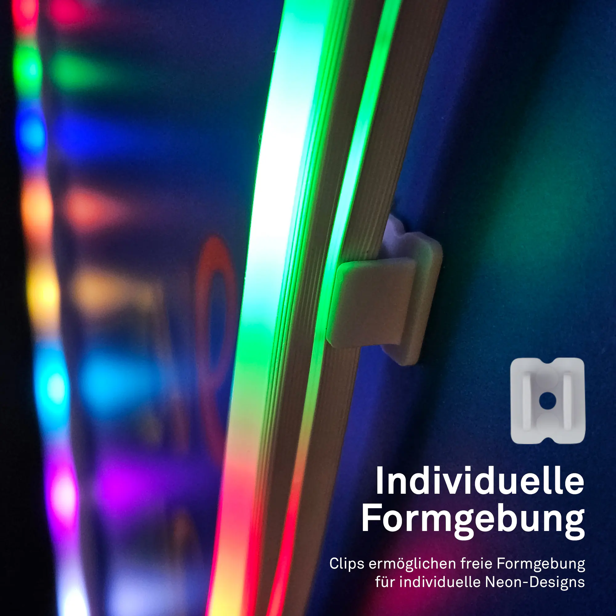 Briloner LED-Streifen Neon RGB mit Musiksensor 5 m dimmbar weiß