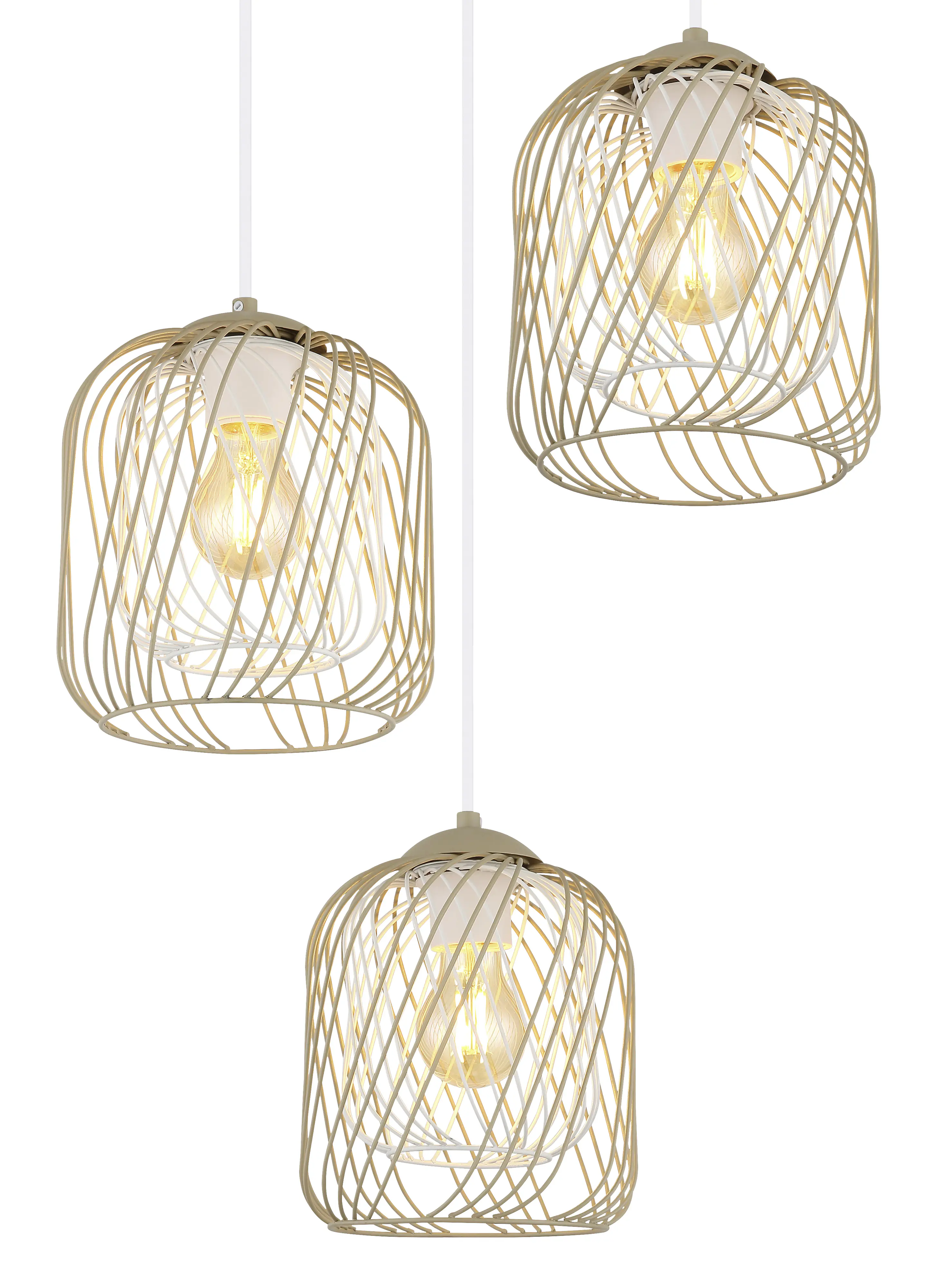 Globo Hängeleuchte Dichti 39,4 x 150 cm Ø x H sandfarben matt