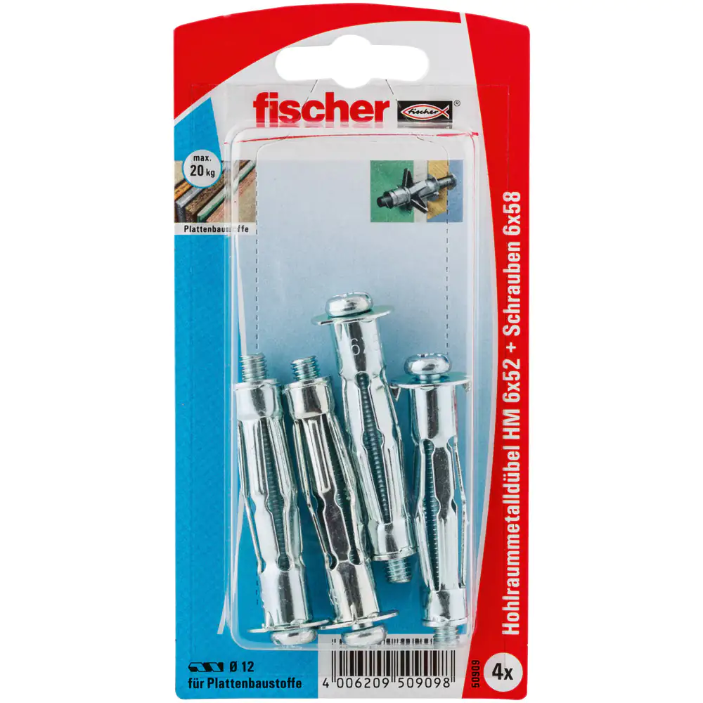 Fischer Hohlraumdübel 6.0 x 52 mm - 4 Stück Fischer Hohlraumdübel 6.0 x 52 mm - 4 Stück