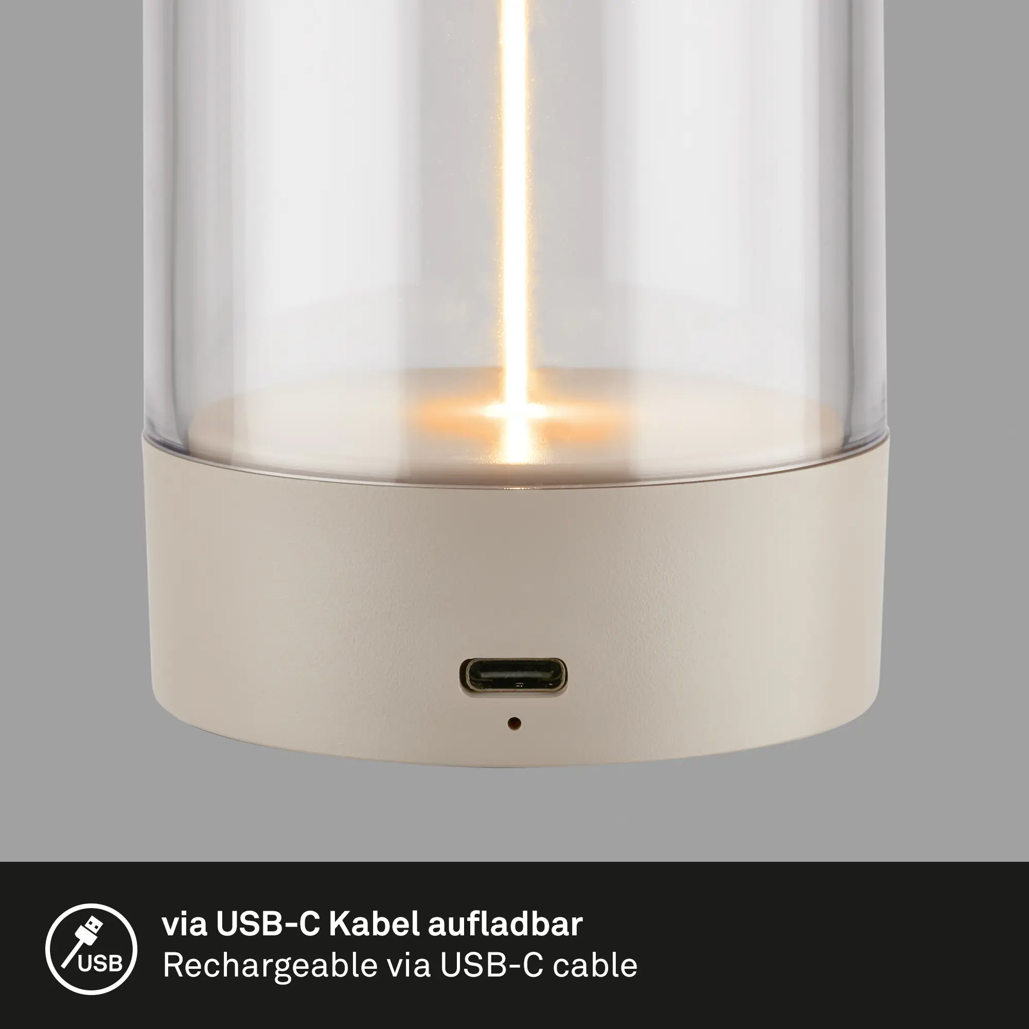 Briloner LED Akku-Tischleuchte Wiggle beige 15 cm warmweiß dimmbar Briloner LED Akku-Tischleuchte Wiggle beige 15 cm warmweiß dimmbar
