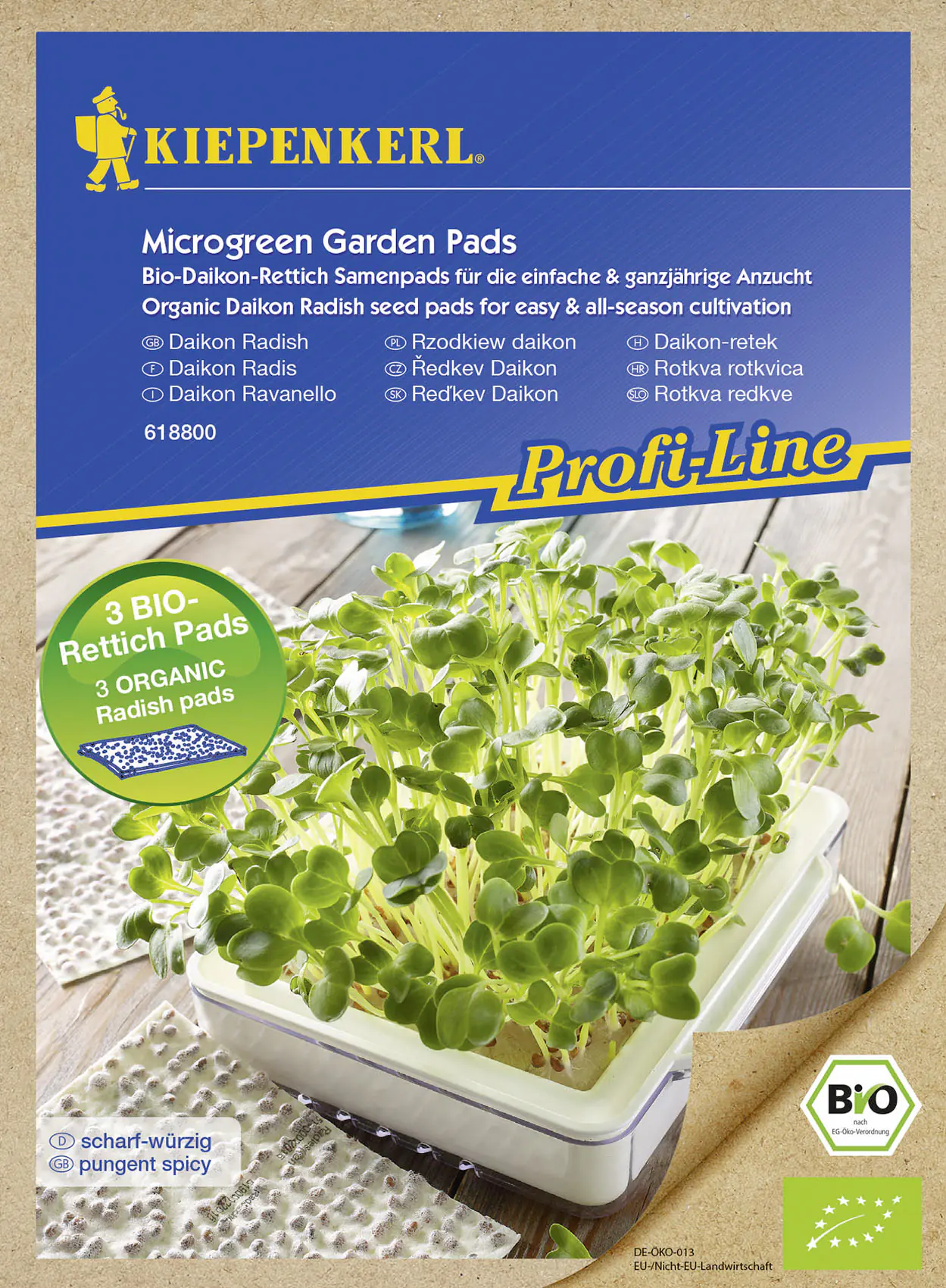Kiepenkerl Saatgut Profi Line Nachfüllpads für MicroGreen Bio Daikon 3 Stück