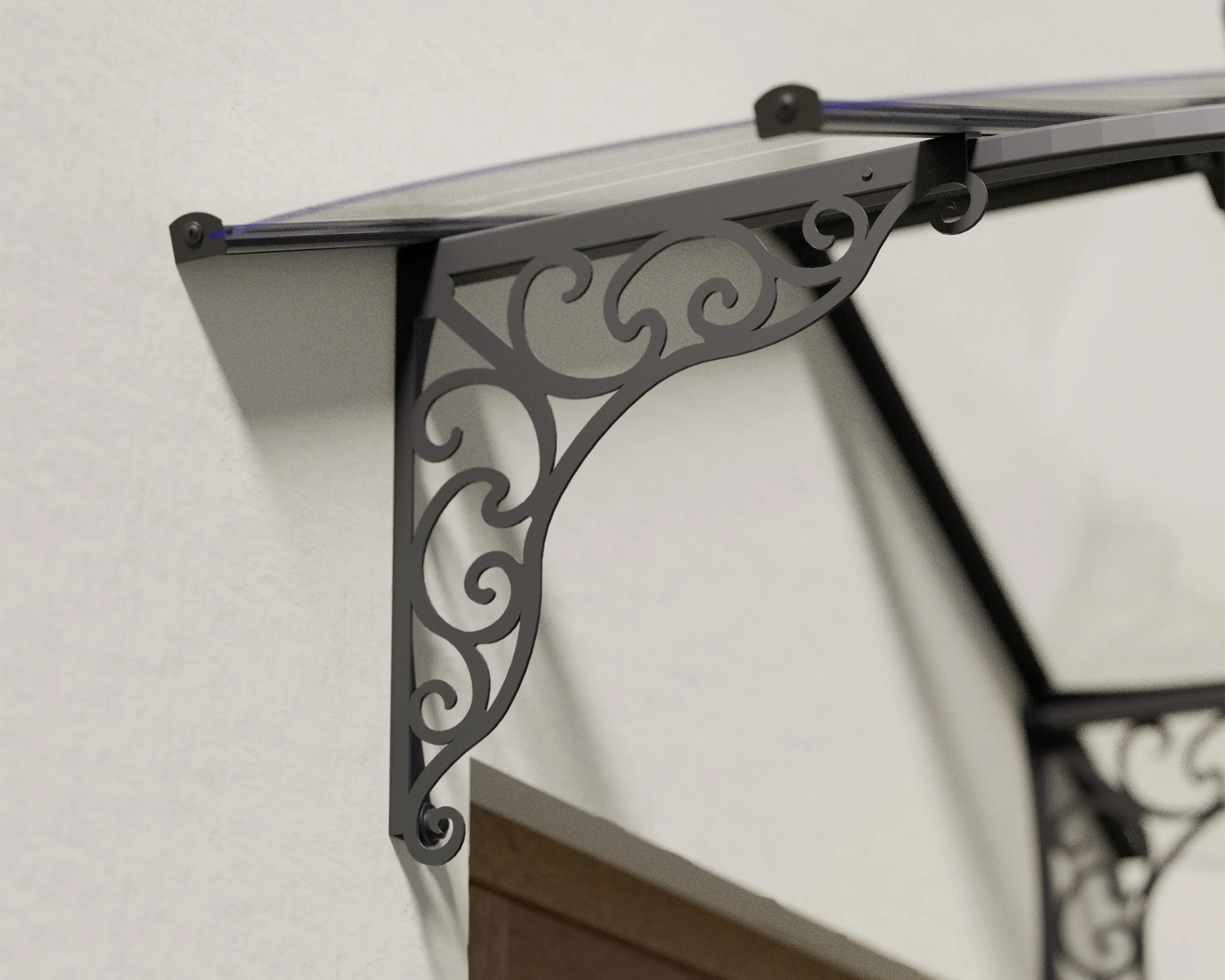 Canopia Vordach Iris 1780 Schwarz Alu 175 x 125 cm