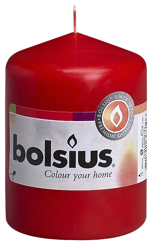 8711711368106 Bolsius Stumpenkerze rot, Höhe 8 cm, Ø 5,8 cm