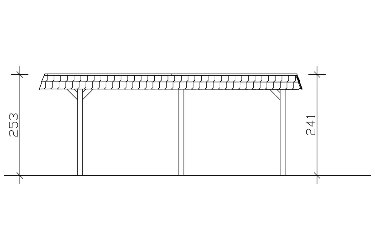 SKAN HOLZ Carport Wendland 630 x 637 cm mit EPDM-Dach, schwarze Blende