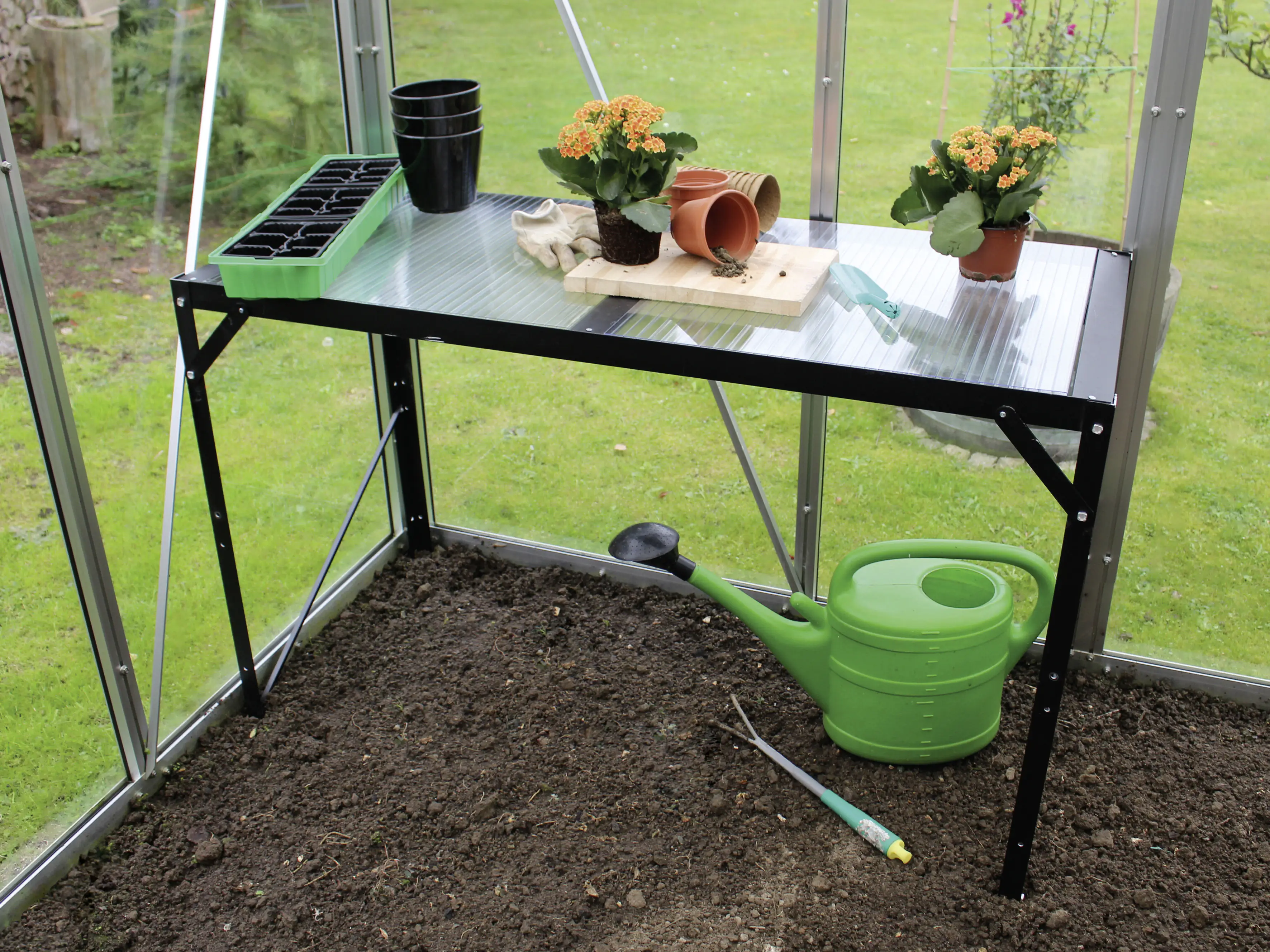 Vitavia Alutisch 121 x 54 x 76 cm schwarz 16 mm Hohlkammerplatten