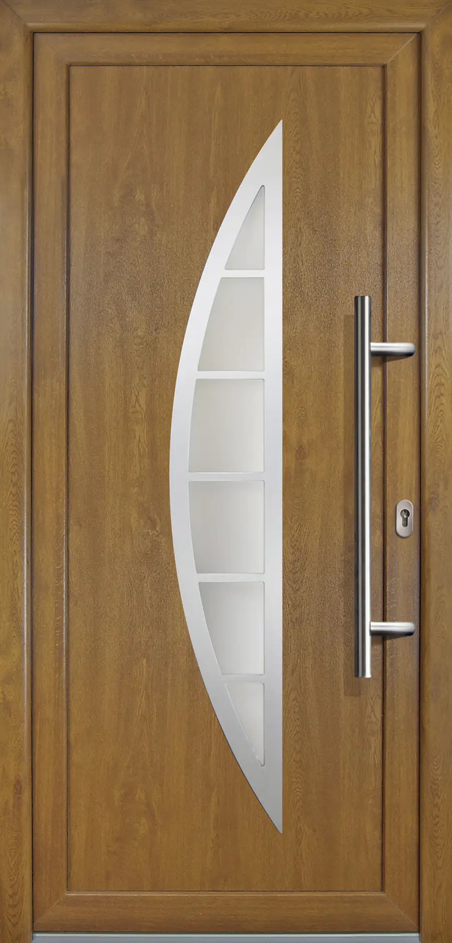 Haustür Signum Exklusiv PVC Modell 29 98 x 208 cm, weiß/golden oak, DIN rechts