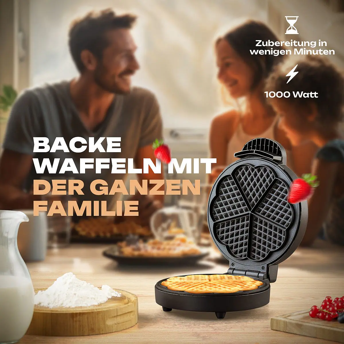 Clatronic Waffelautomat WA 3492 Herzwaffeln Ø18 cm 1000 W