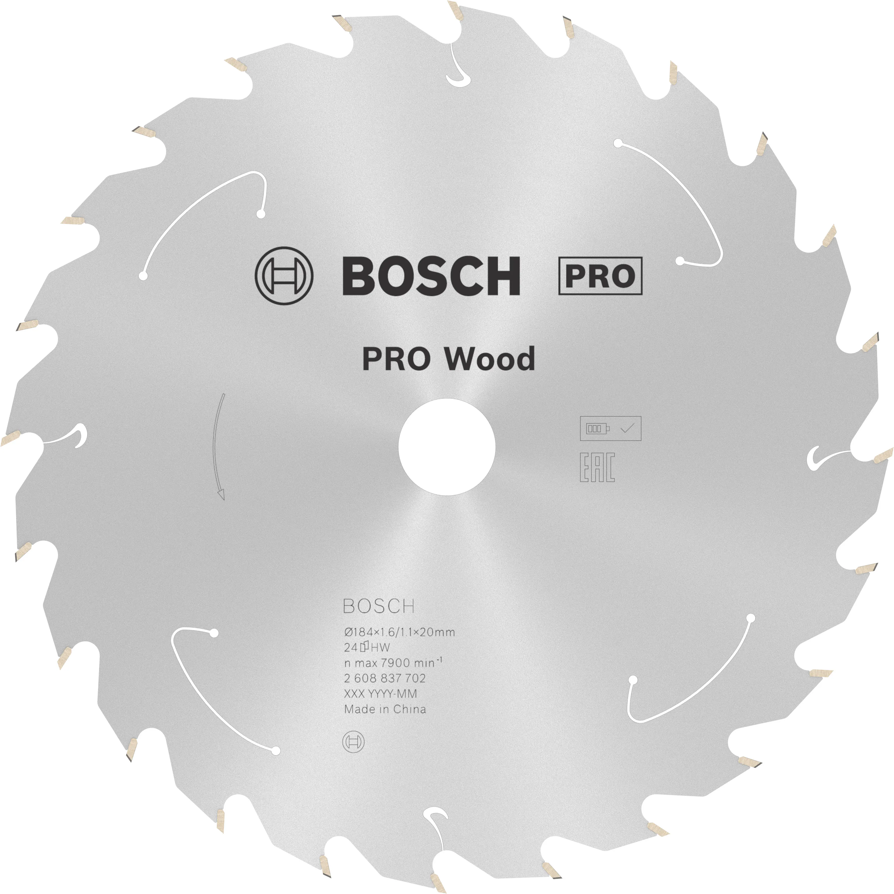 Bosch PRO Wood cordless Kreissägeblatt 184 x 1,6 x 20 mm T24