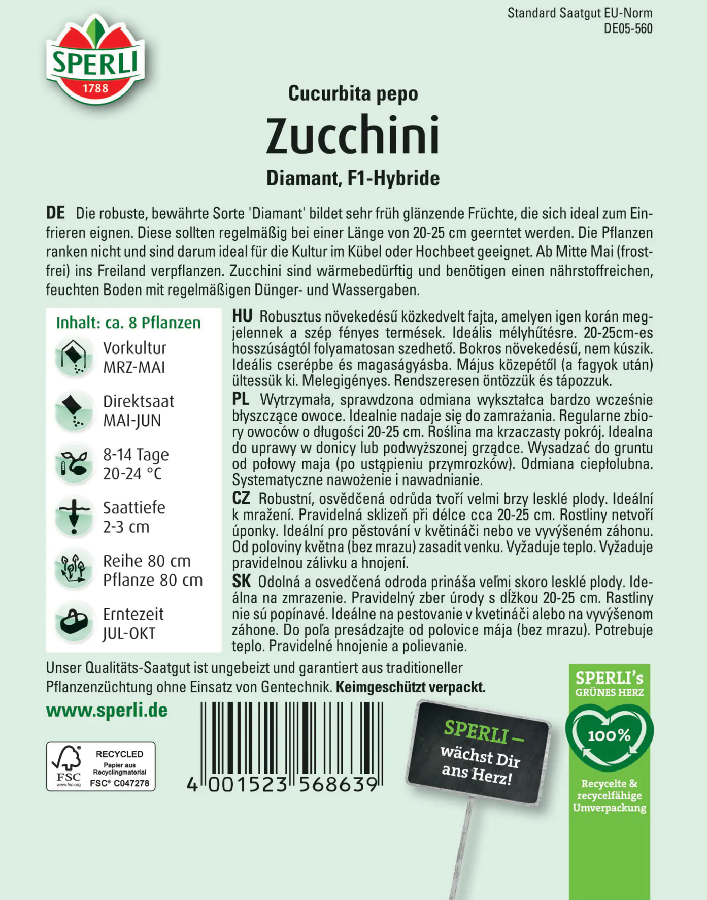 Sperli Zucchini Diamant F1