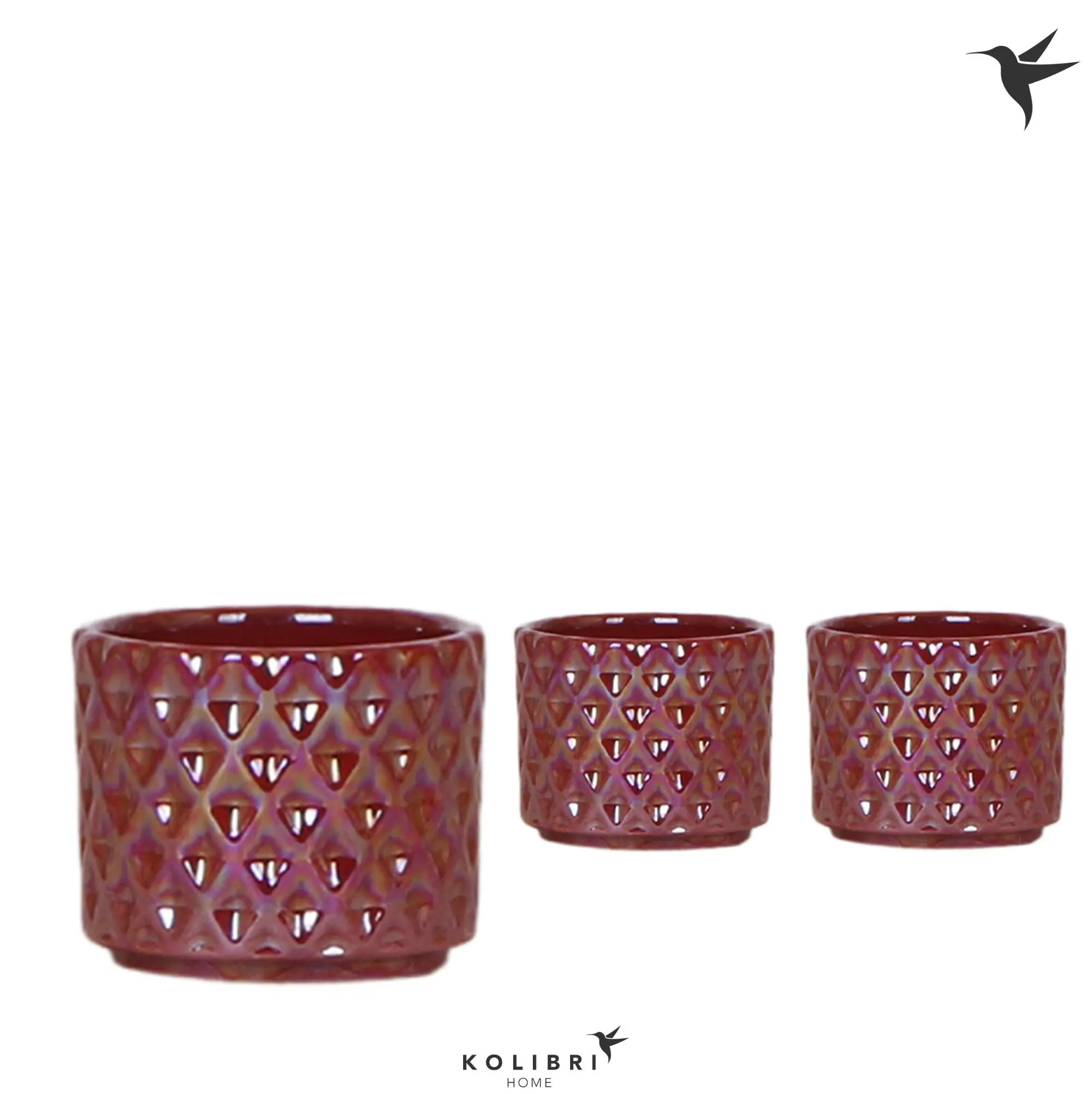 Kolibri Home Übertopf Diamond Pearl Keramik Ø 6 x 6 cm 3-fach sortiert