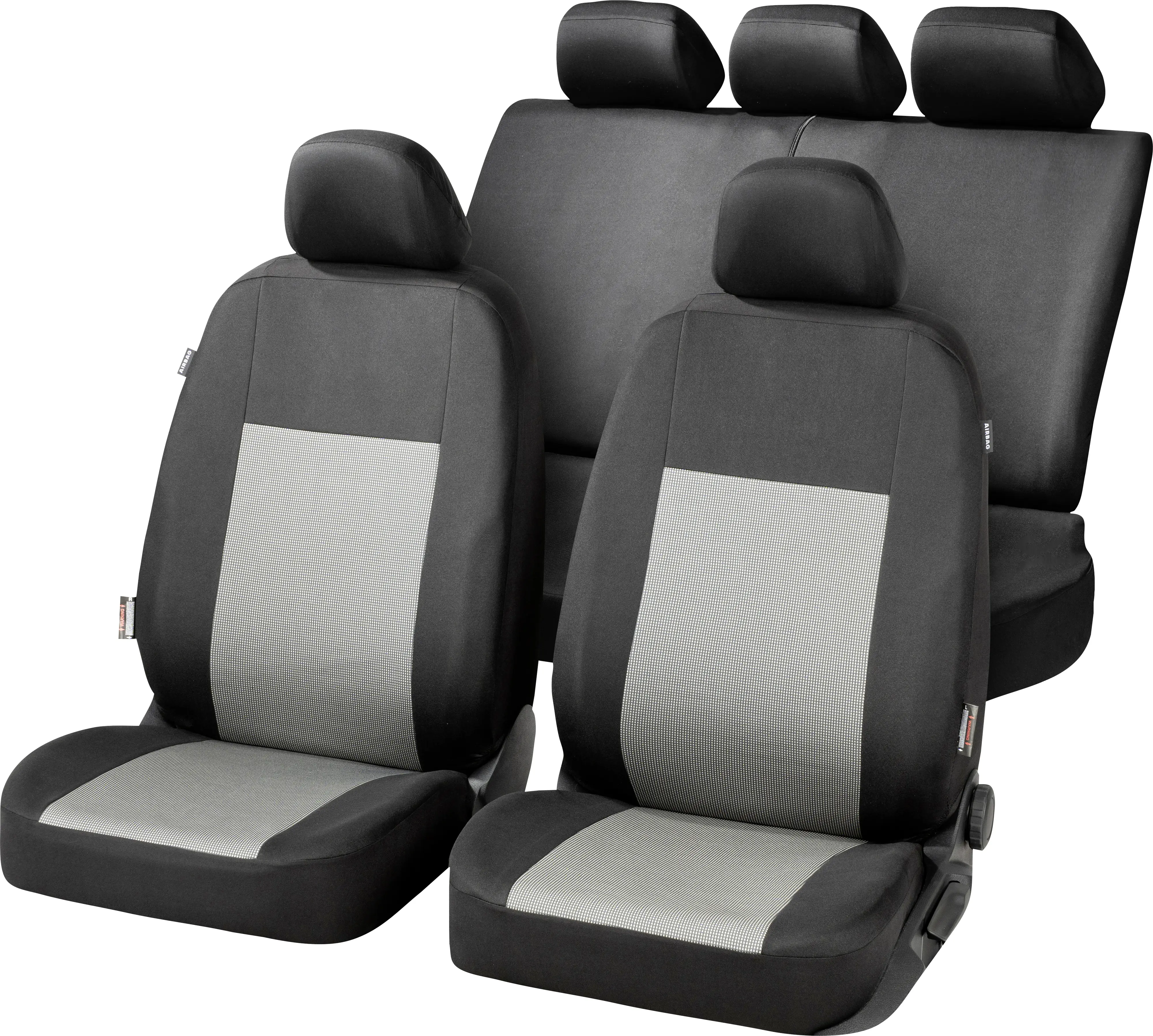 CarComfort Autositzbezug-Set Belmont schwarz-grau