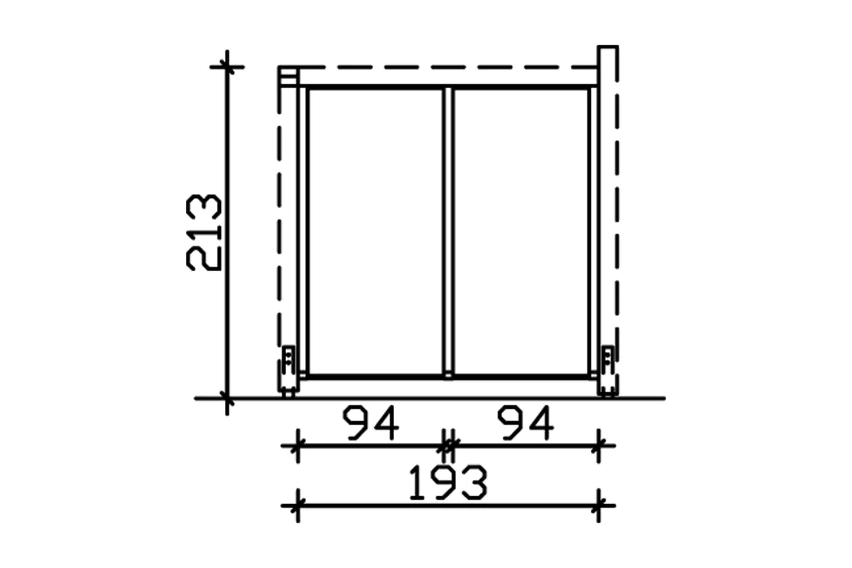 4018211210503_2 SKAN HOLZ Seitenwand m. Polycarbonatplatten 193 x 200 cm, Fichte, natur