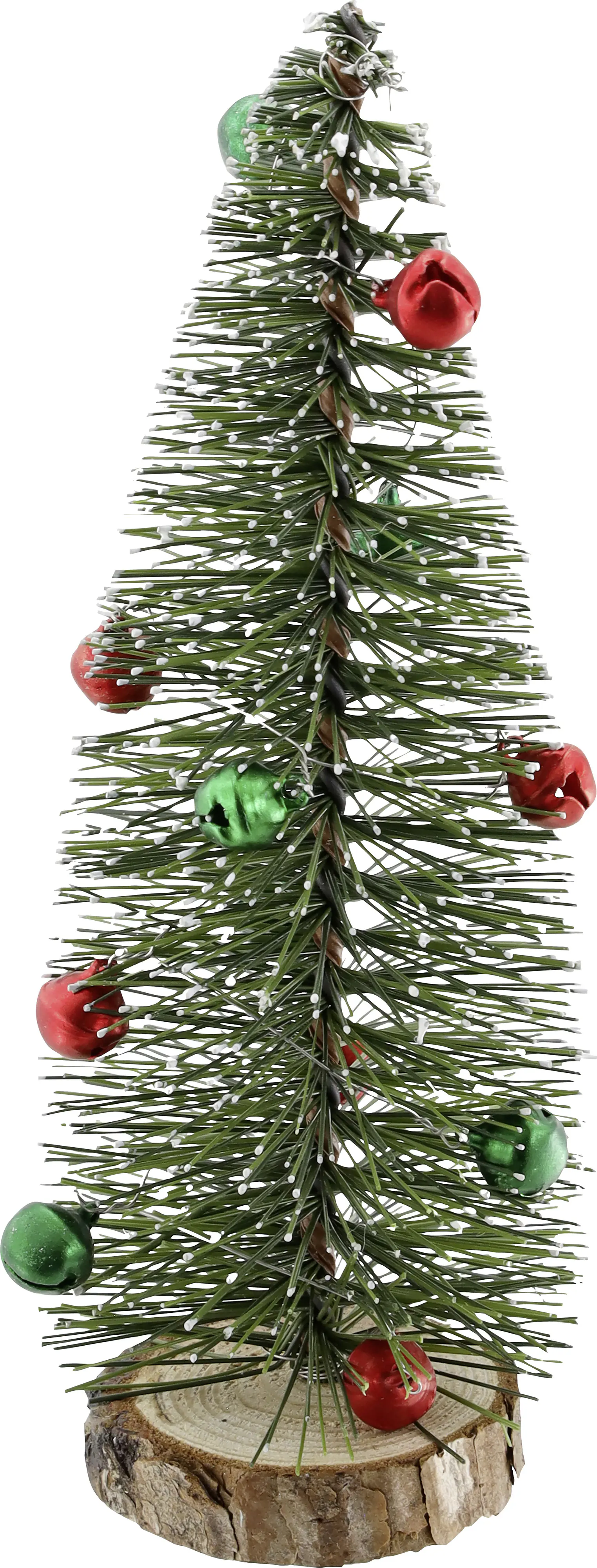 Weihnachtsdeko Baum aus Kunststoff mit Holzfuß 15 cm grün