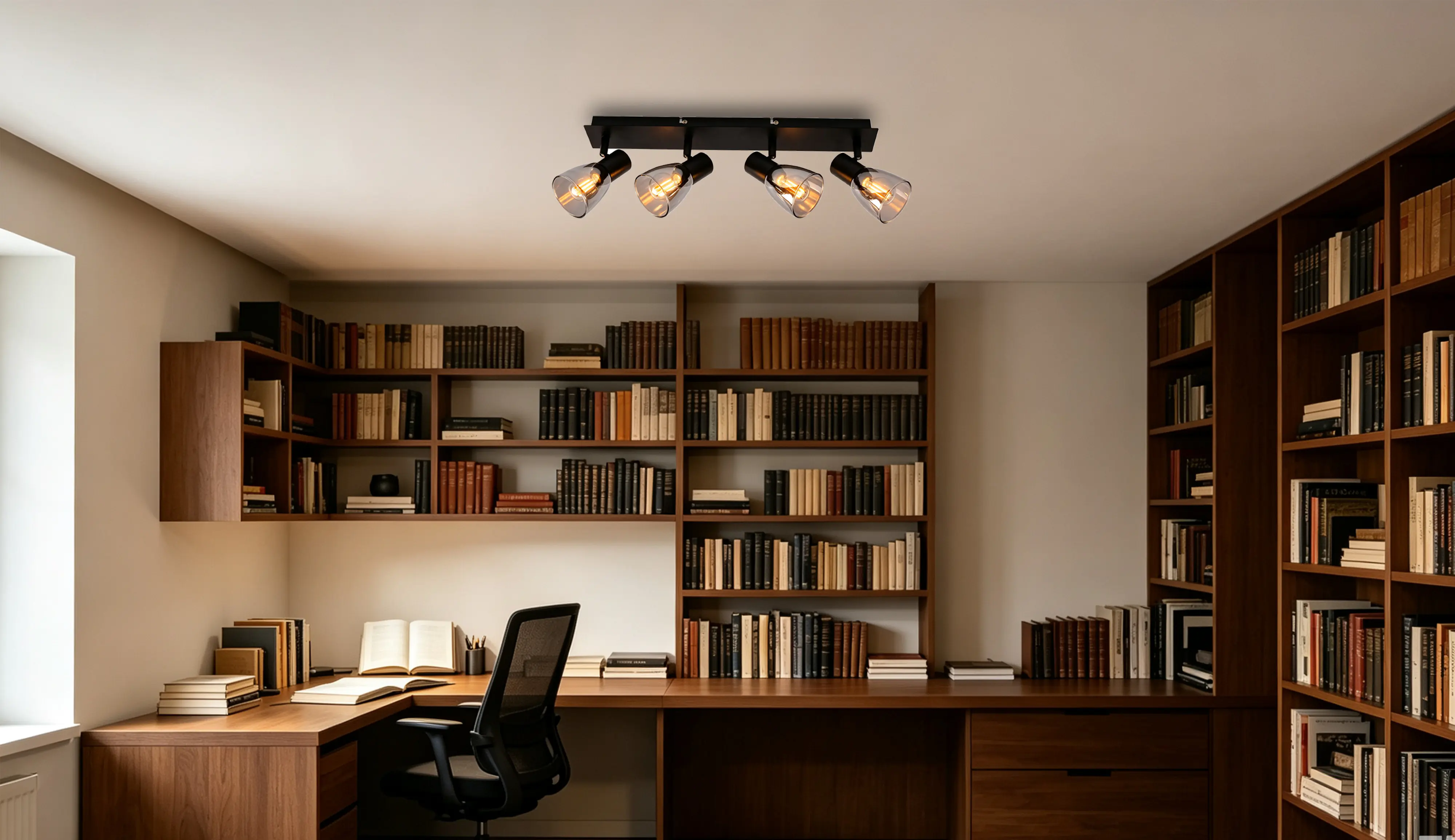 Primaster LED-Deckenlampe 4er Spot Miami E14 48 x 12,5 cm schwarz