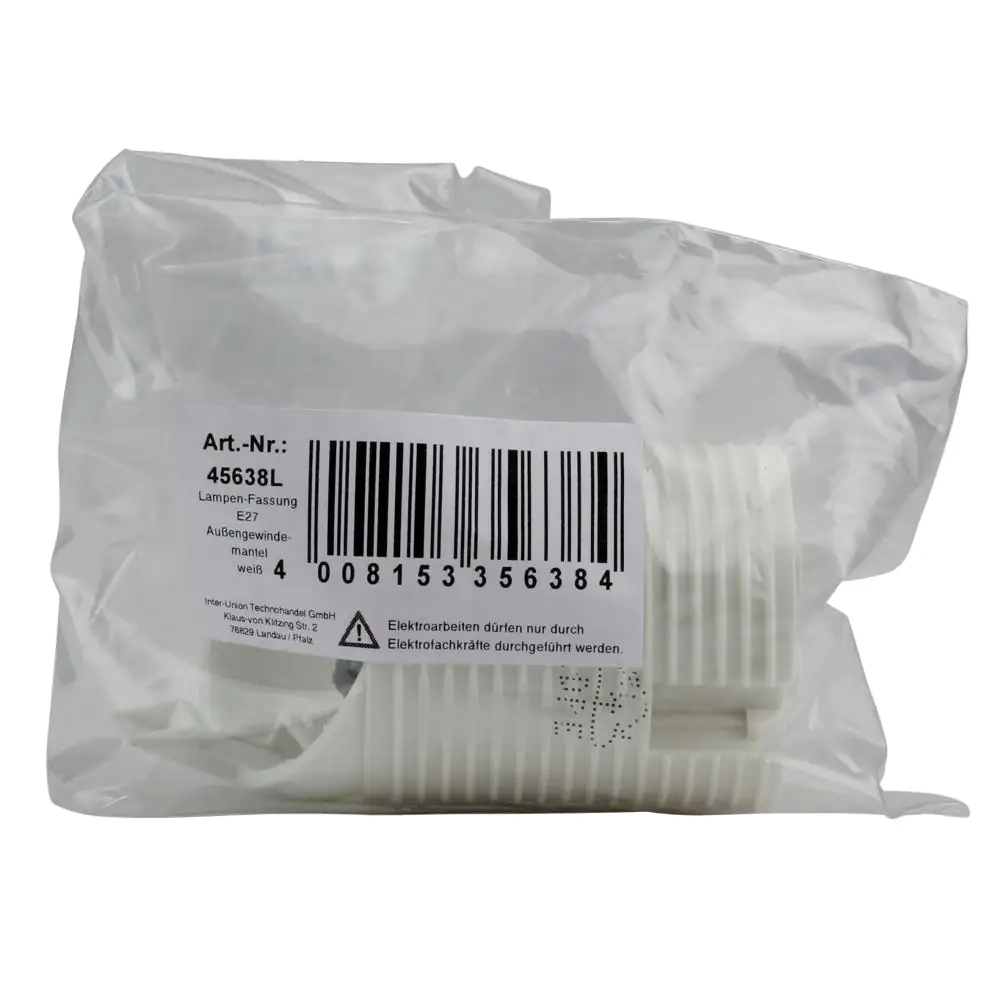Lampen-Fassung Außengewindemantel E 27, weiß