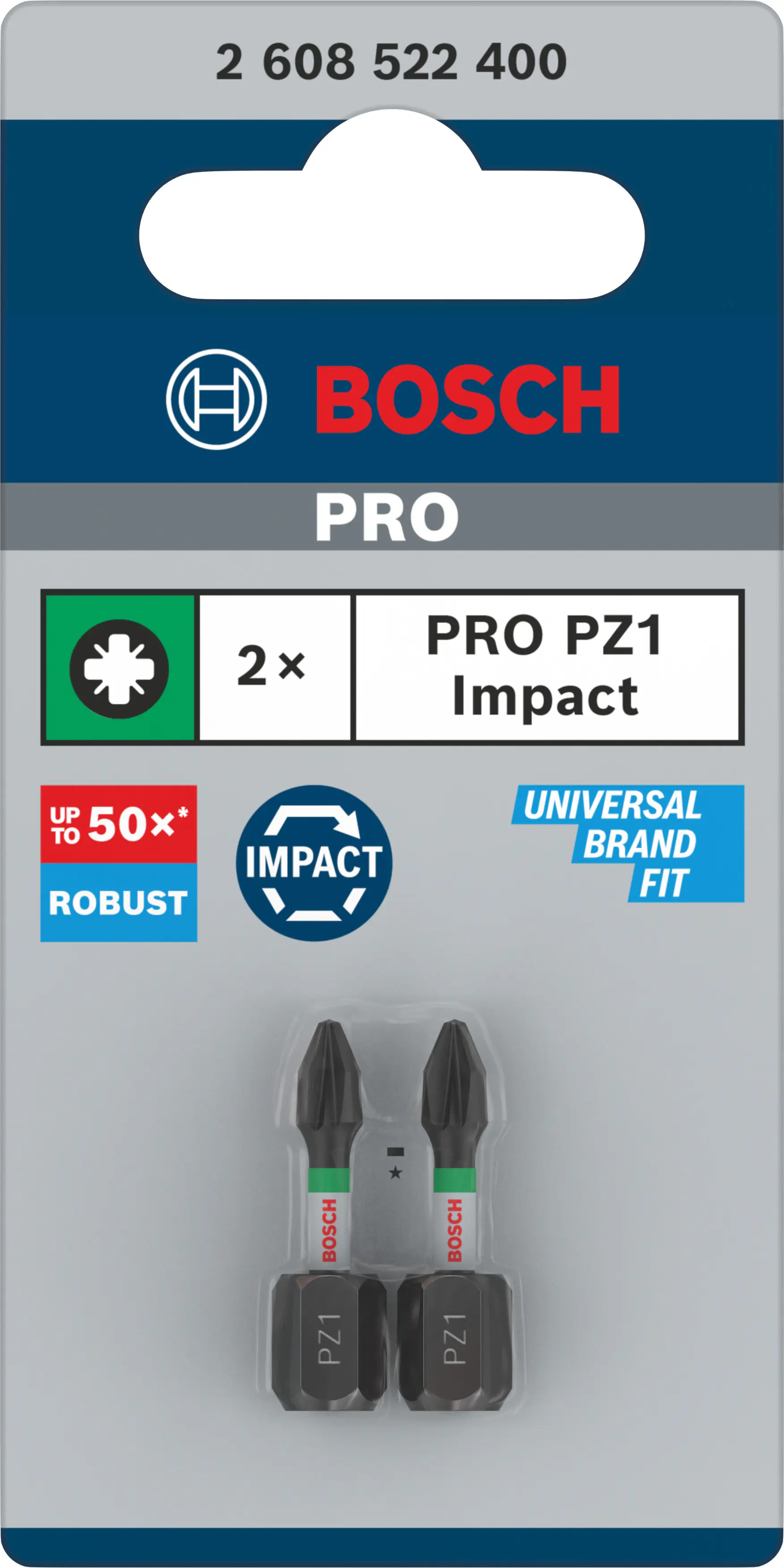 Bosch PRO Impact Bit PZ1 25 mm 2 Stück
