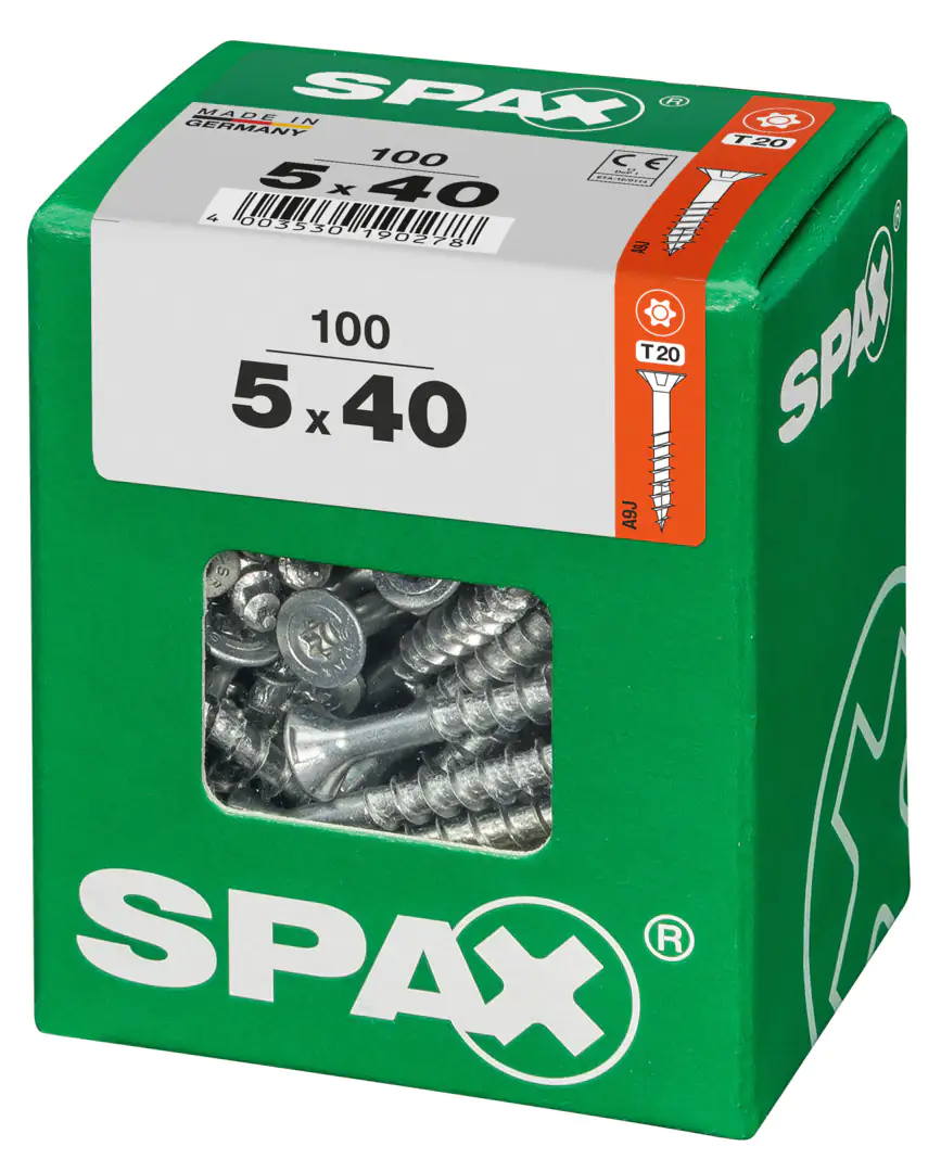 Spax Universalschrauben 5.0 x 40 mm TX 20 - 100 Stk. Spax Universalschrauben 5.0 x 40 mm TX 20 - 100 Stk.