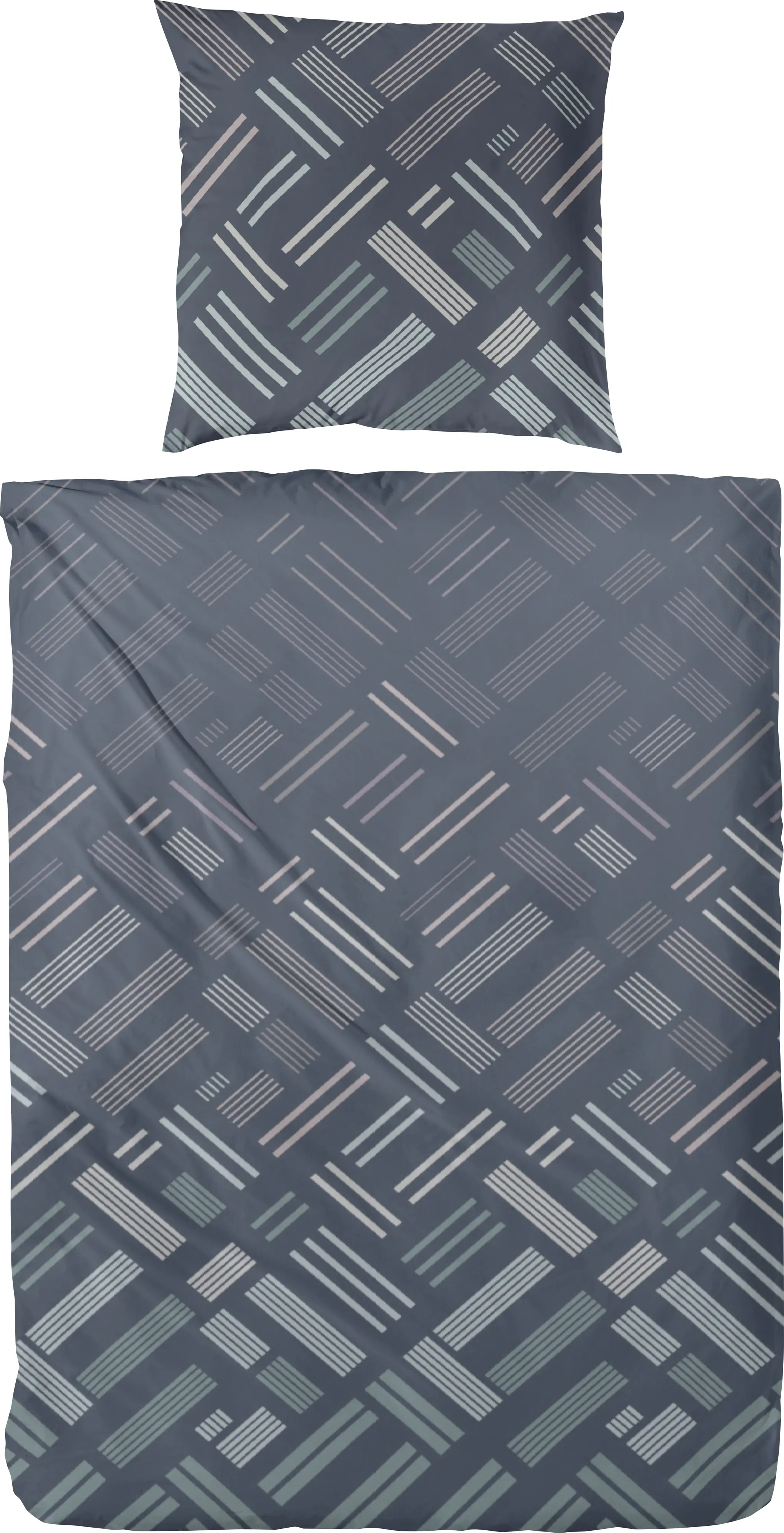 Mako Satin Bettwäsche 135 x 220 cm blau