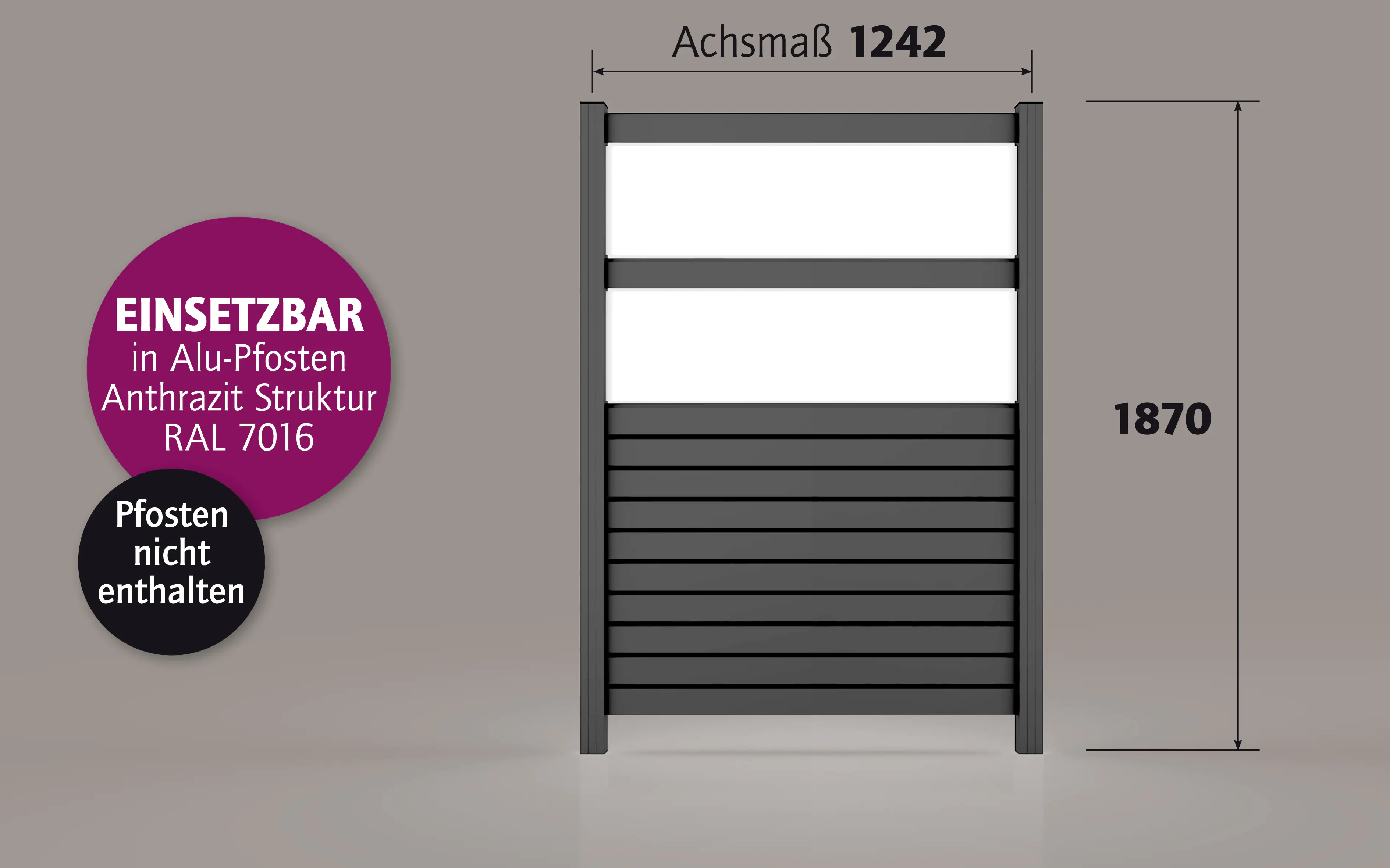 Ambiente Alu-Zaun Rhombus 90 MINI + ESG 8 mm 180 cm x 120 cm 22 mm stark Ambiente Alu-Zaun Rhombus 90 MINI + ESG 8 mm 180 cm x 120 cm 22 mm stark