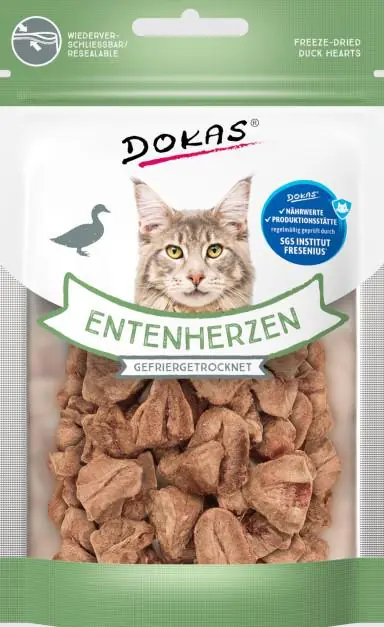 Dokas Katzensnack getreidefrei gefriergetrocknet 15 g Entenherzen Dokas Katzensnack getreidefrei gefriergetrocknet 15 g Entenherzen