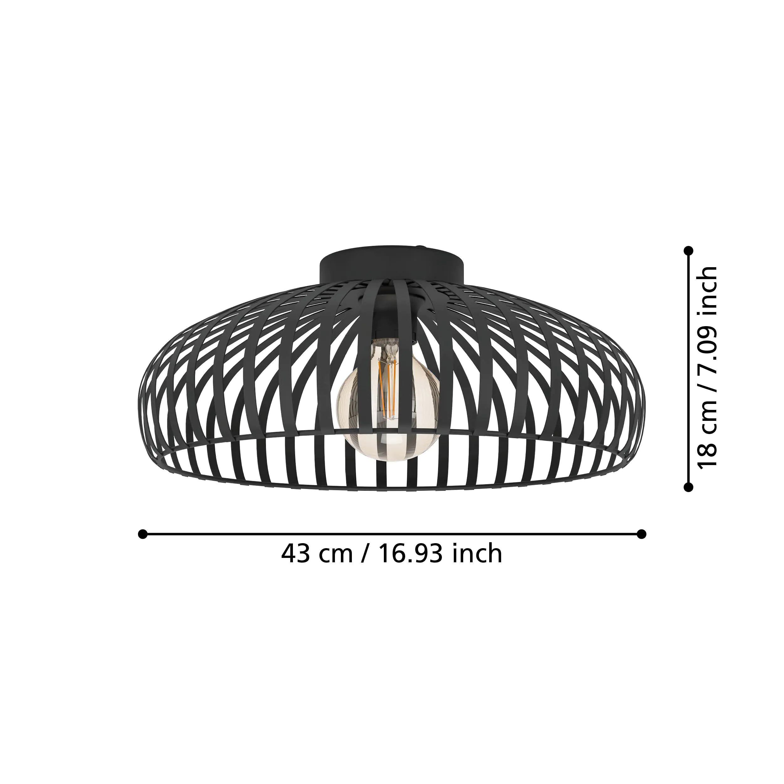Eglo Deckenleuchte Mogano 3 schwarz Ø 43 cm Eglo Deckenleuchte Mogano 3 schwarz Ø 43 cm
