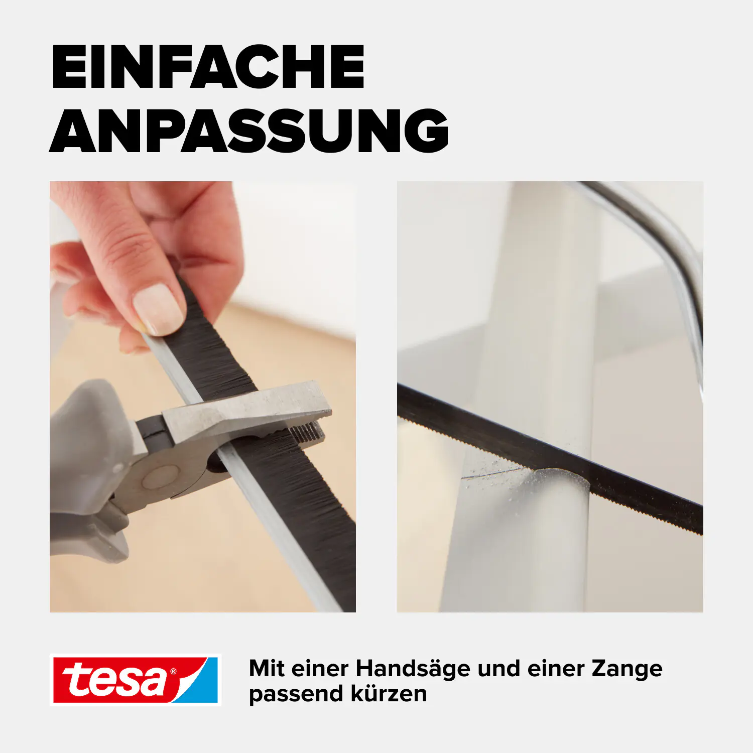 tesa Moll Türdichtschiene weiß, für Textilböden, für Spalten bis 15 mm