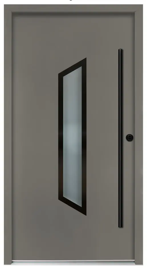 Splendoor Haustür Passivedoor Premium B37 RC2 Aluminium/Stahl quarzgrau/weiß BlackDesign DIN rechts 98 x 208 cm  