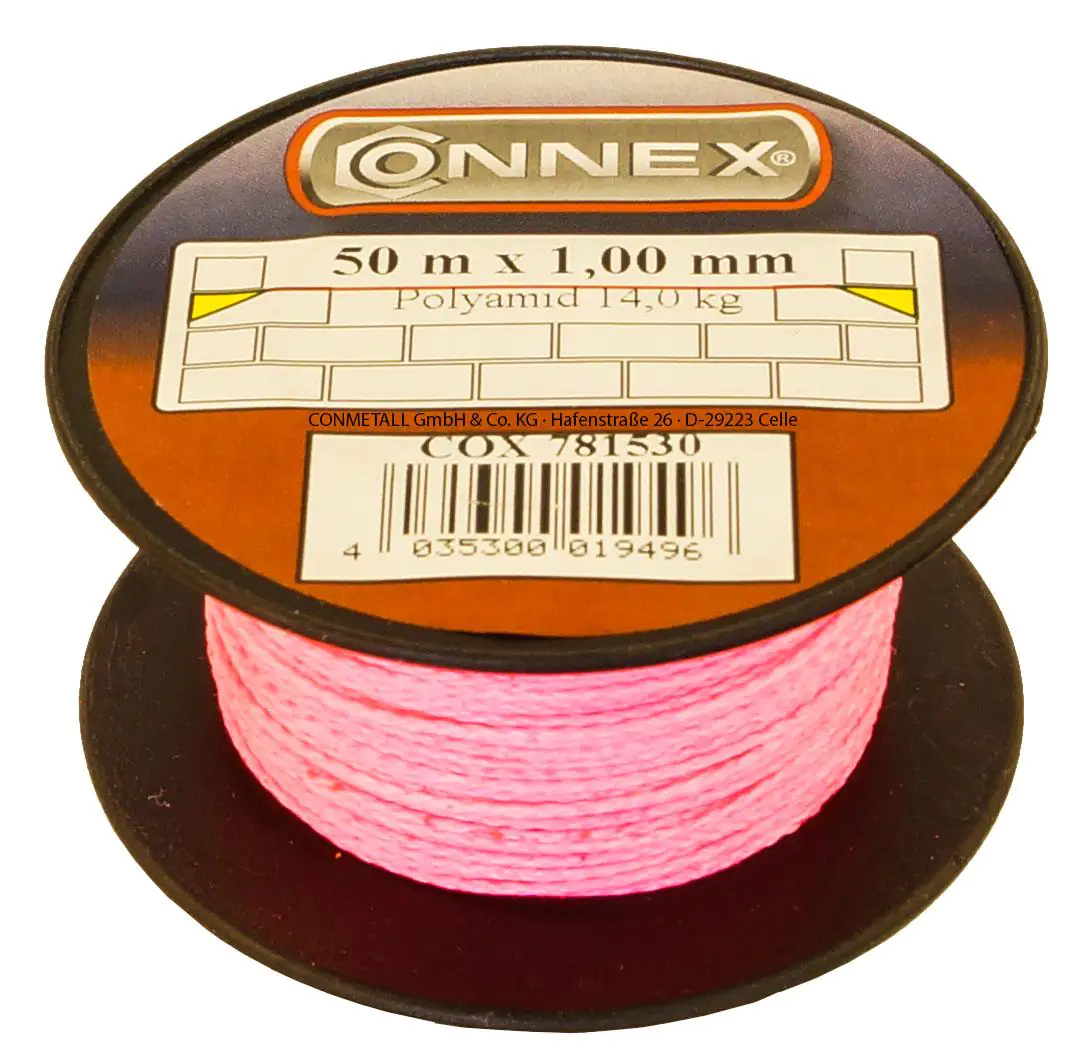 Maurerschnur 50 m Ø 1 mm rot Maurerschnur 50 m Ø 1 mm rot