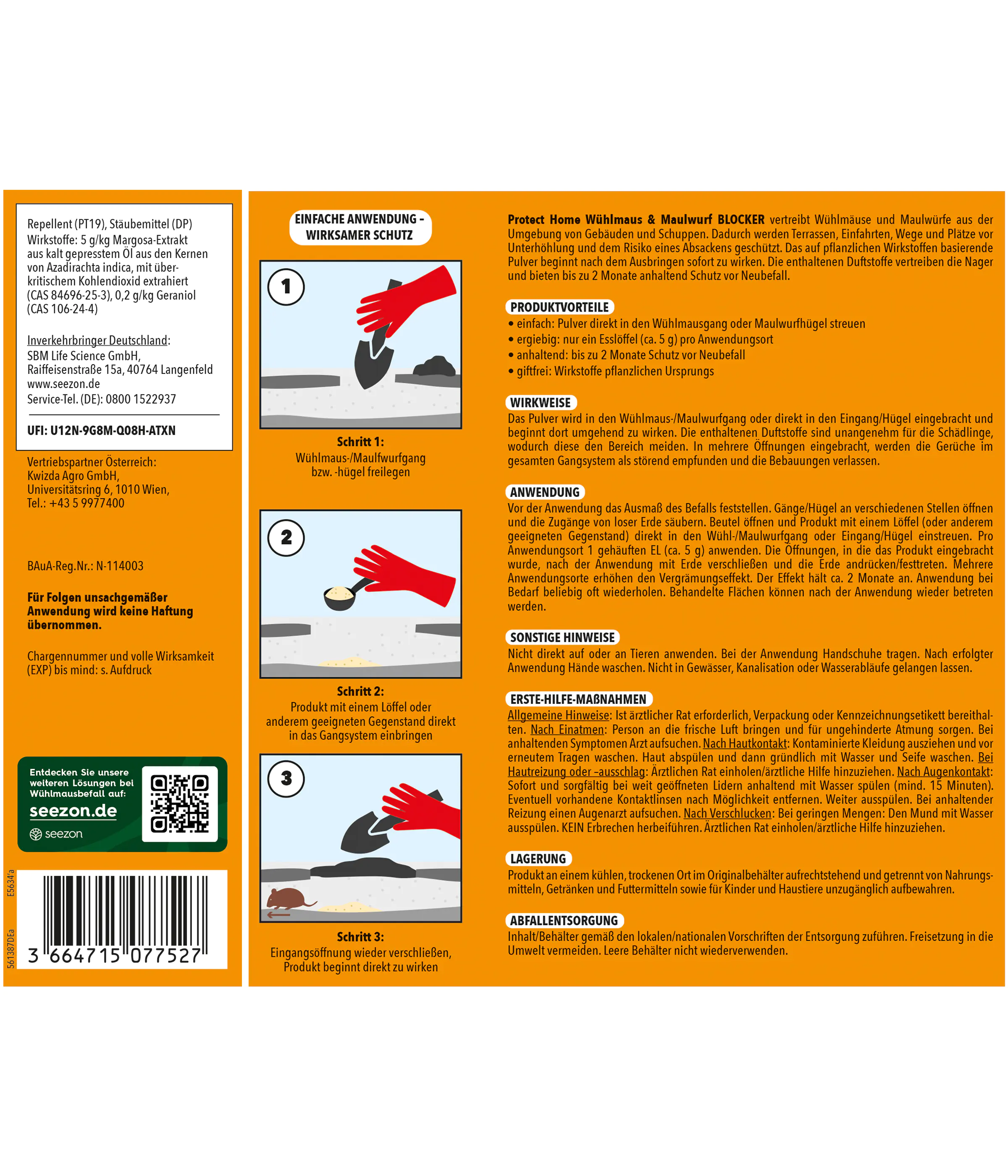 Protect Home Wühlmaus & Maulwurf Blocker 100 g Protect Home Wühlmaus & Maulwurf Blocker 100 g